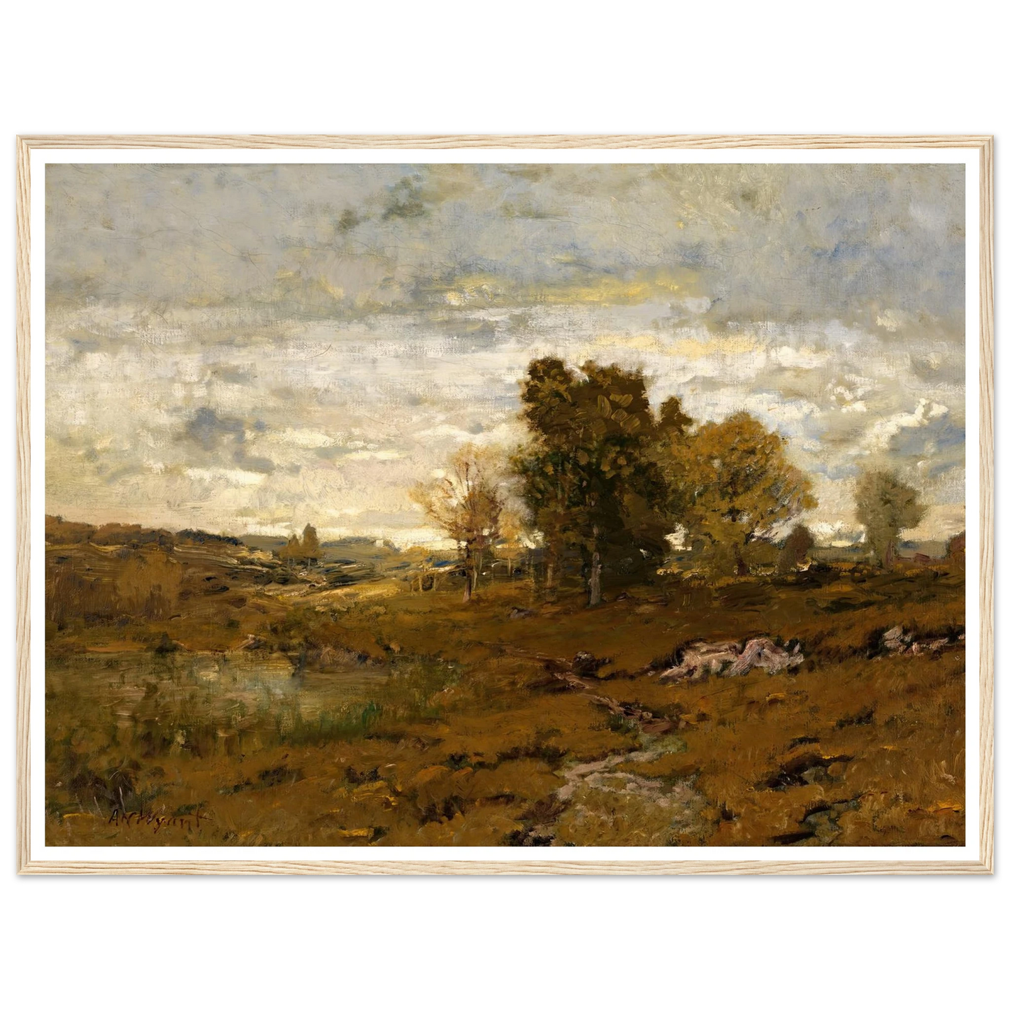 Autumn At Arkville Art Print | Alexander Helwig Wyant - Framed Poster - 30x40 cm / 12x16″ - Black frame