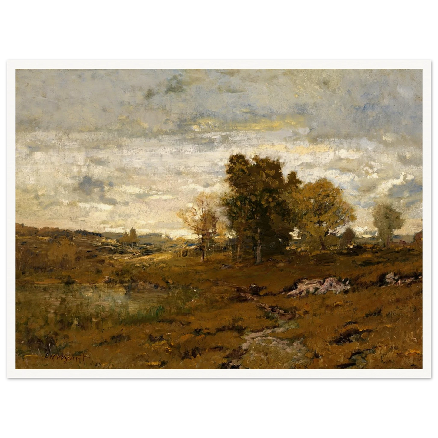 Autumn At Arkville Art Print | Alexander Helwig Wyant - Framed Poster - 30x40 cm / 12x16″ - Black frame