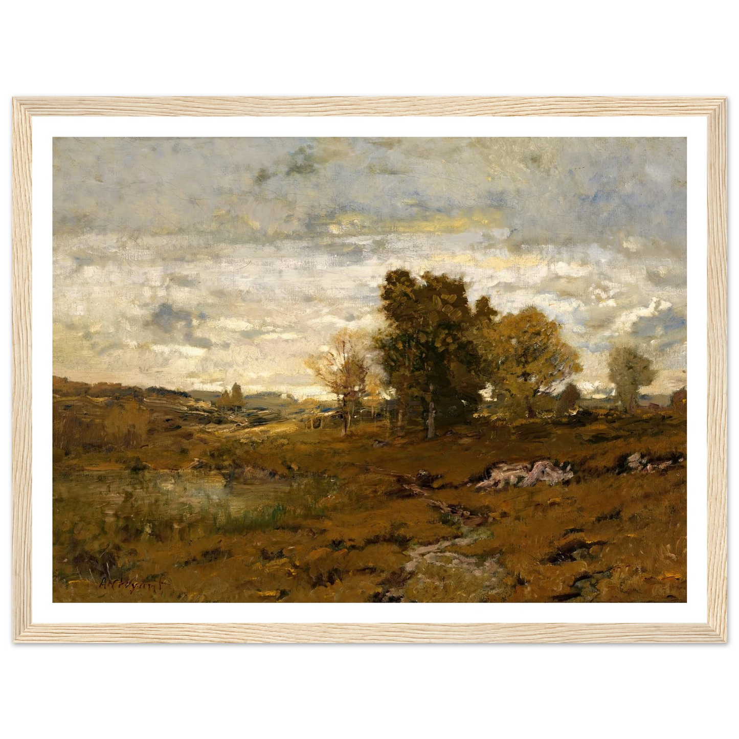 Autumn At Arkville Art Print | Alexander Helwig Wyant - Framed Poster - 30x40 cm / 12x16″ - Black frame