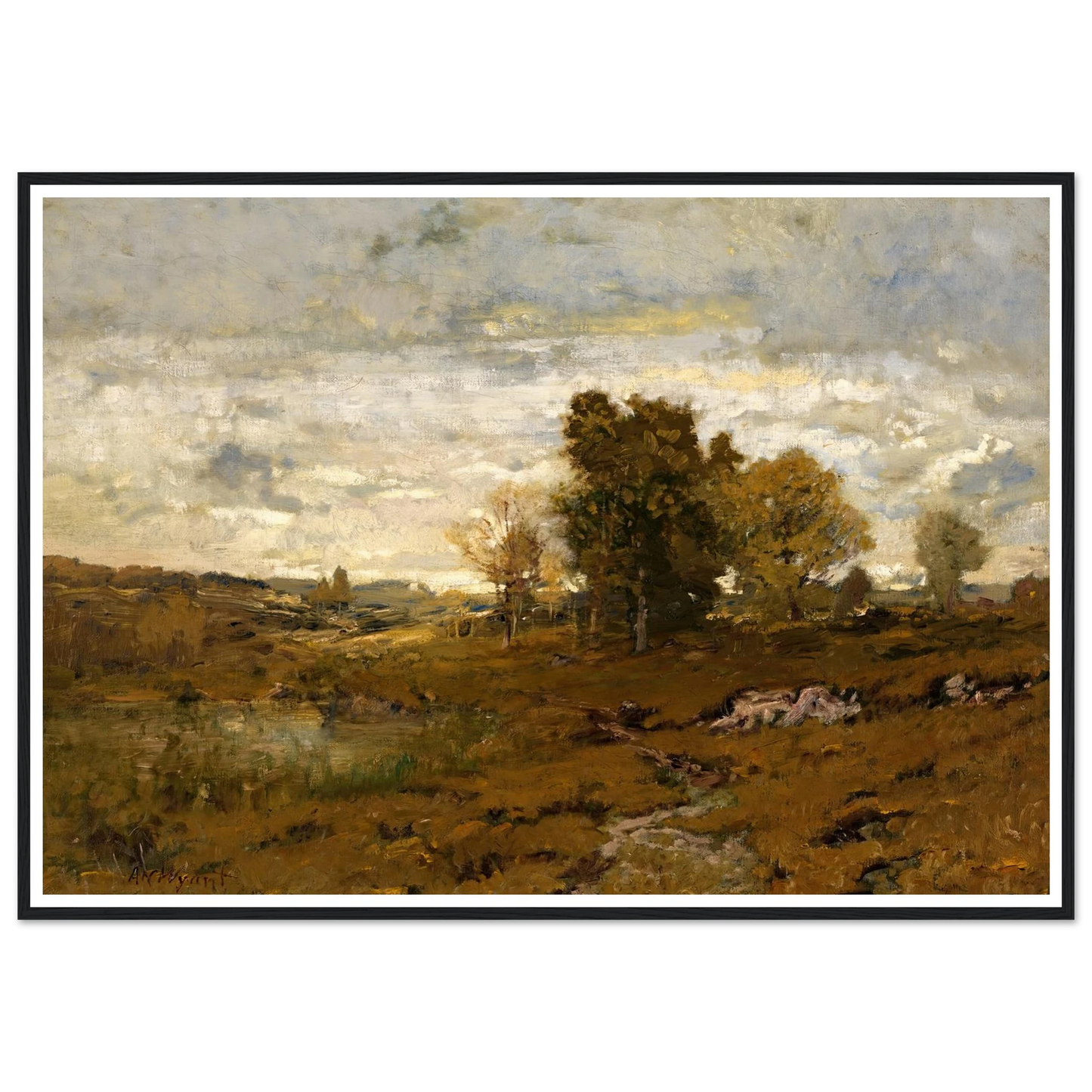 Autumn At Arkville Art Print | Alexander Helwig Wyant - Framed Poster - 30x40 cm / 12x16″ - Black frame