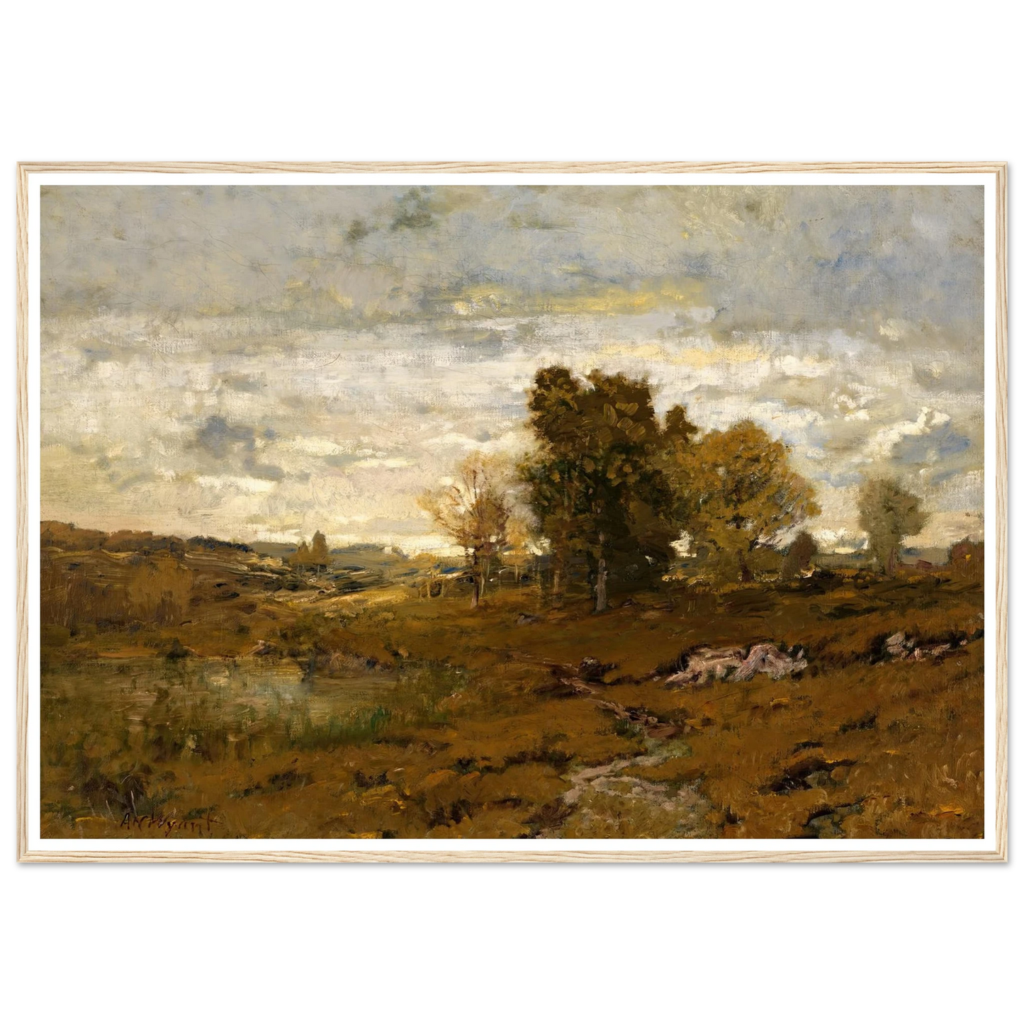 Autumn At Arkville Art Print | Alexander Helwig Wyant - Framed Poster - 30x40 cm / 12x16″ - Black frame