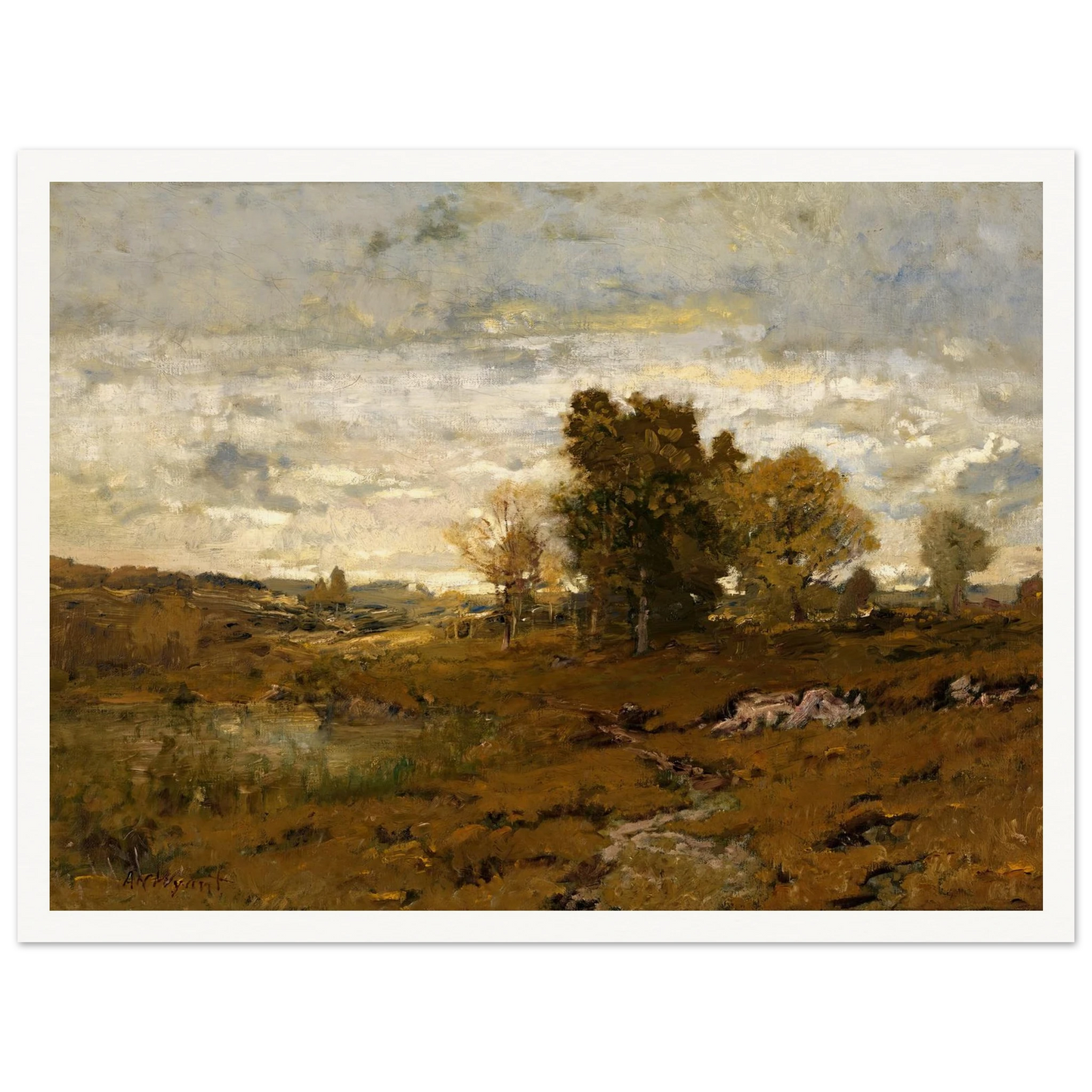 Autumn At Arkville Art Print | Alexander Helwig Wyant - Framed Poster - 30x40 cm / 12x16″ - Black frame