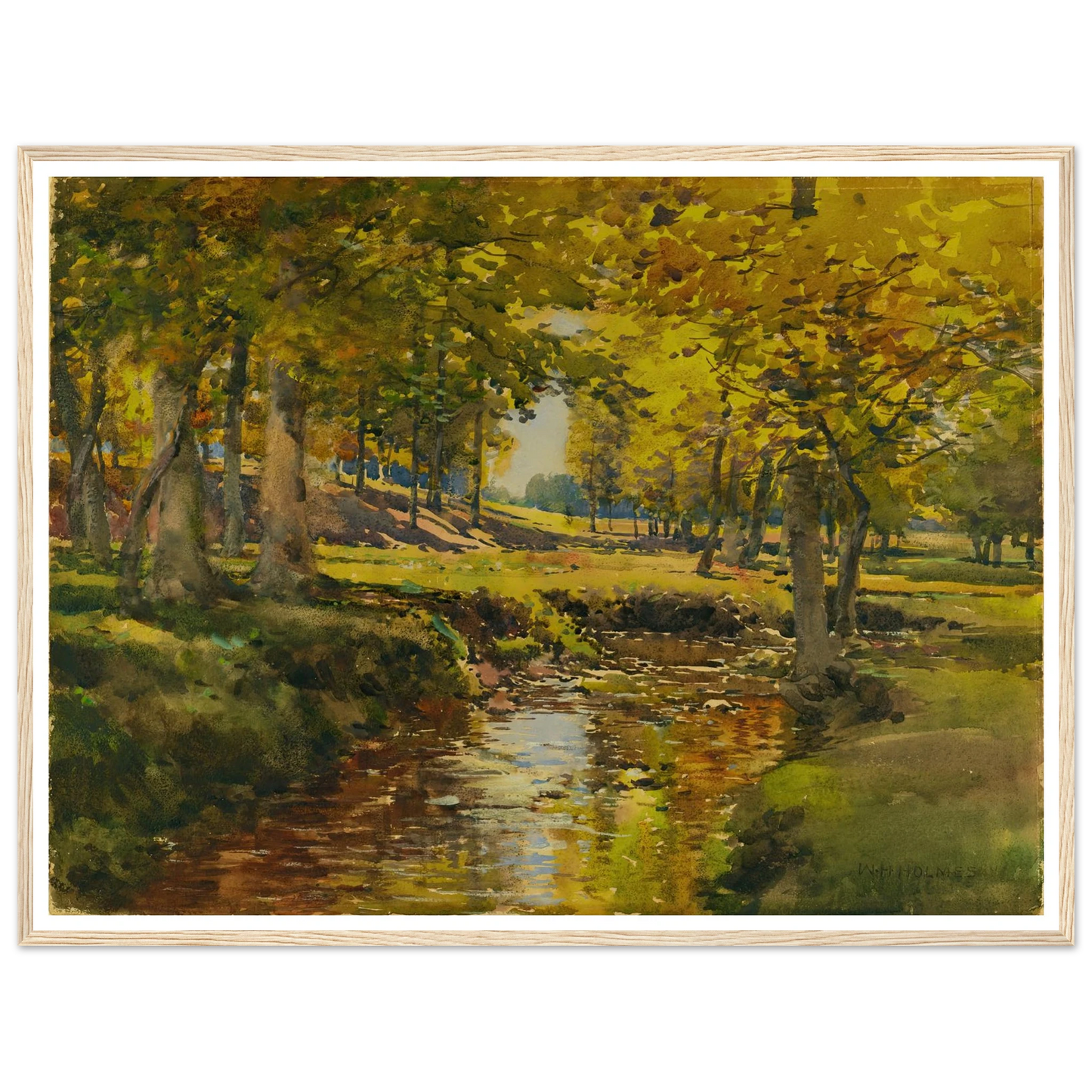 Autumn In The Meadow Edge Art Print | William Henry Holmes - Framed Poster - 30x40 cm / 12x16″ - Black frame