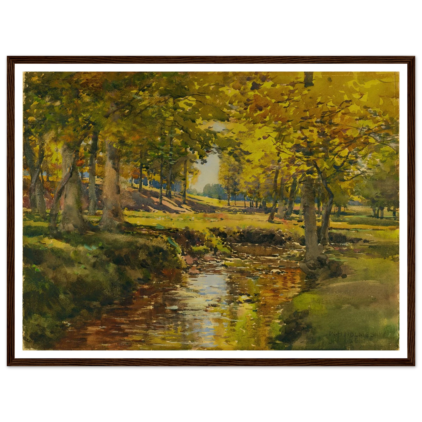 Autumn In The Meadow Edge Art Print | William Henry Holmes - Framed Poster - 30x40 cm / 12x16″ - Black frame