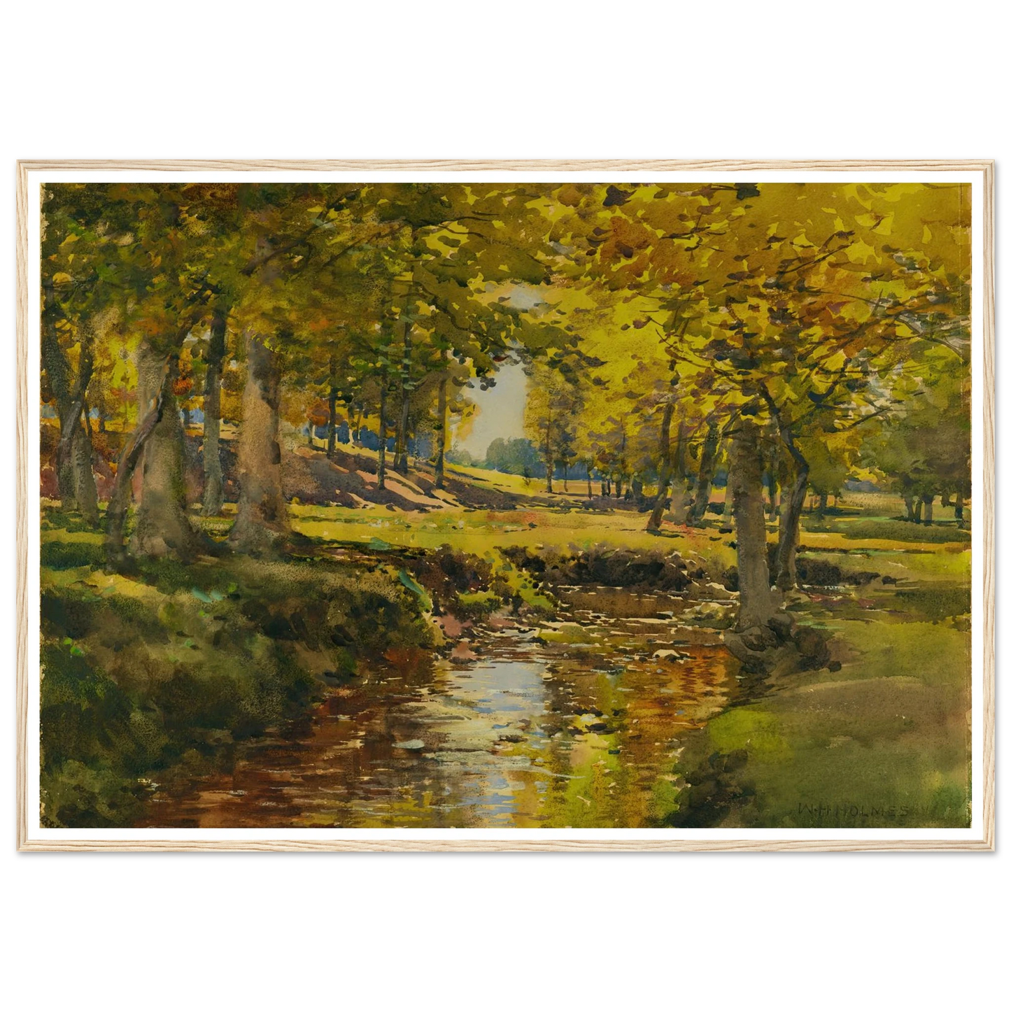 Autumn In The Meadow Edge Art Print | William Henry Holmes - Framed Poster - 30x40 cm / 12x16″ - Black frame