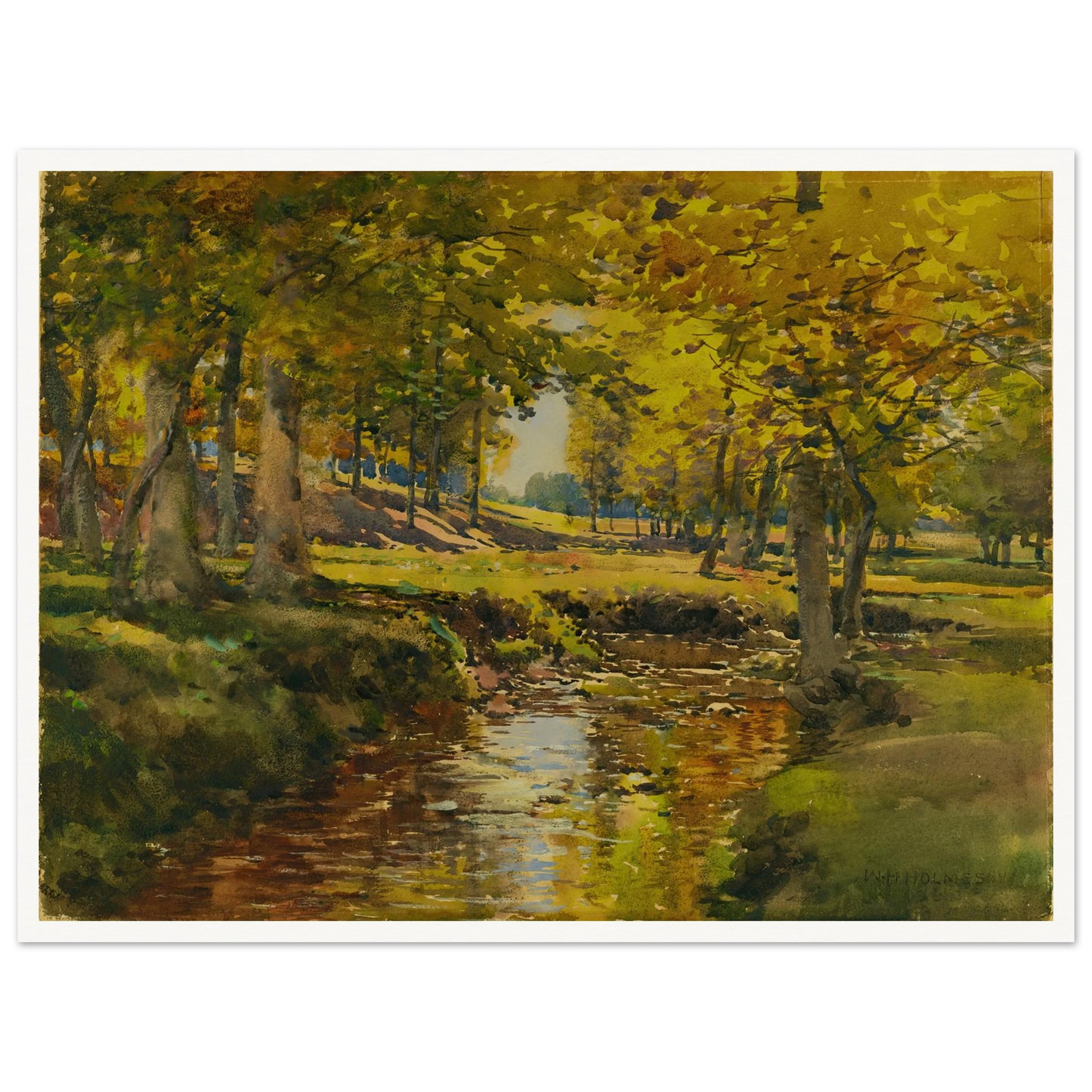 Autumn In The Meadow Edge Art Print | William Henry Holmes - Framed Poster - 30x40 cm / 12x16″ - Black frame