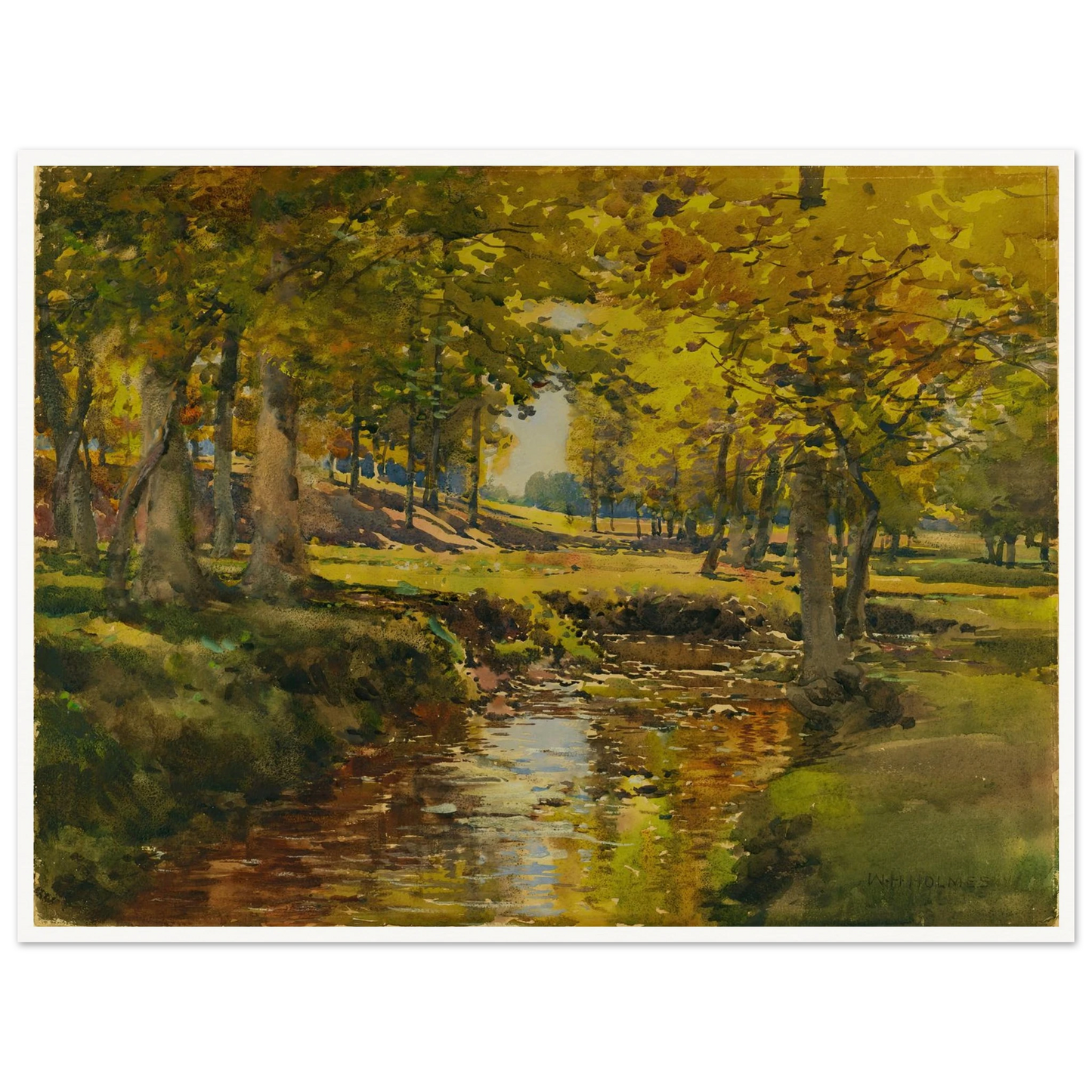 Autumn In The Meadow Edge Art Print | William Henry Holmes - Framed Poster - 30x40 cm / 12x16″ - Black frame