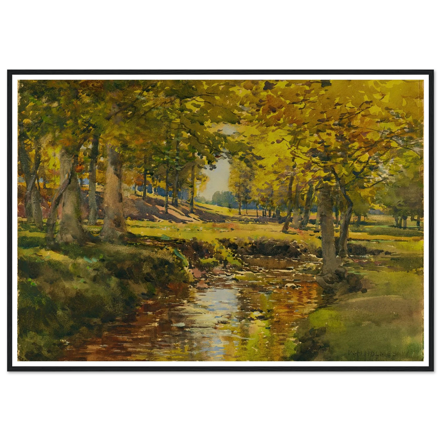 Autumn In The Meadow Edge Art Print | William Henry Holmes - Framed Poster - 30x40 cm / 12x16″ - Black frame