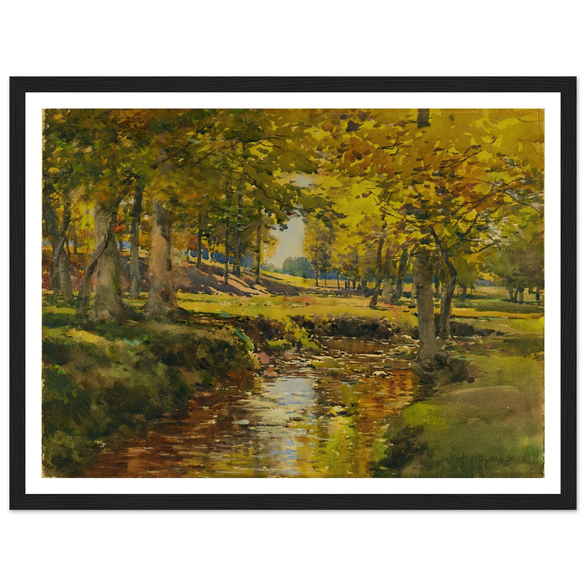 Autumn In The Meadow Edge Art Print | William Henry Holmes - Framed Poster - 30x40 cm / 12x16″ - Black frame