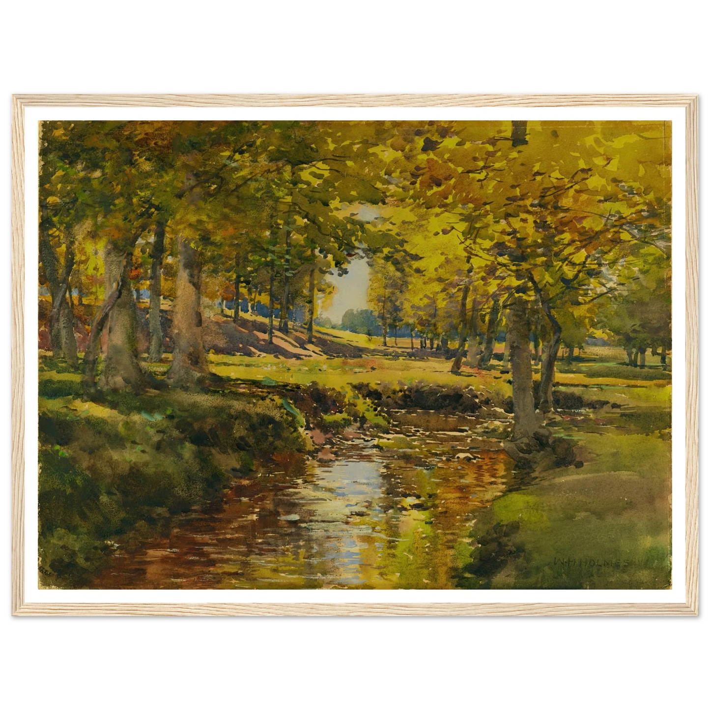 Autumn In The Meadow Edge Art Print | William Henry Holmes - Framed Poster - 30x40 cm / 12x16″ - Black frame