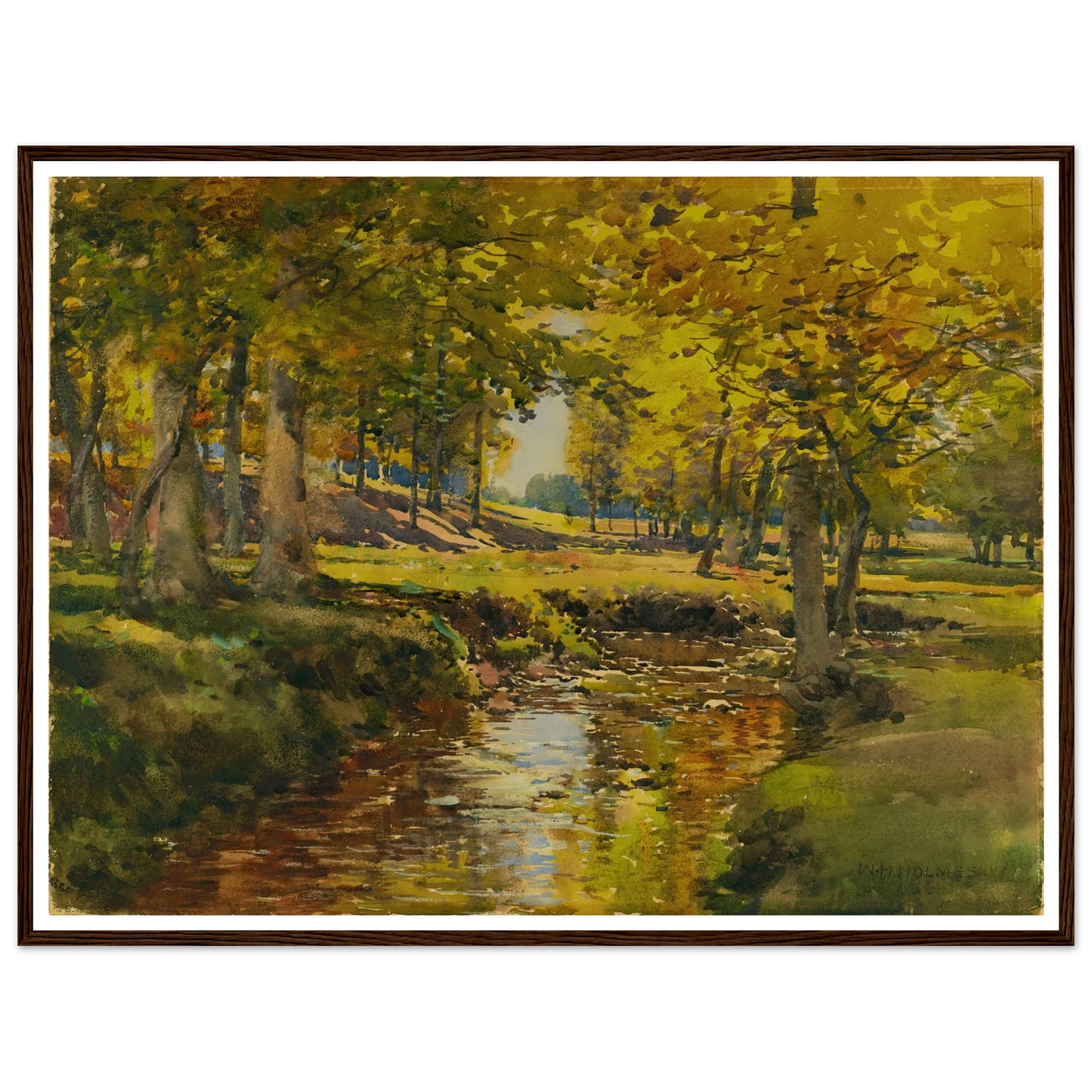 Autumn In The Meadow Edge Art Print | William Henry Holmes - Framed Poster - 30x40 cm / 12x16″ - Black frame