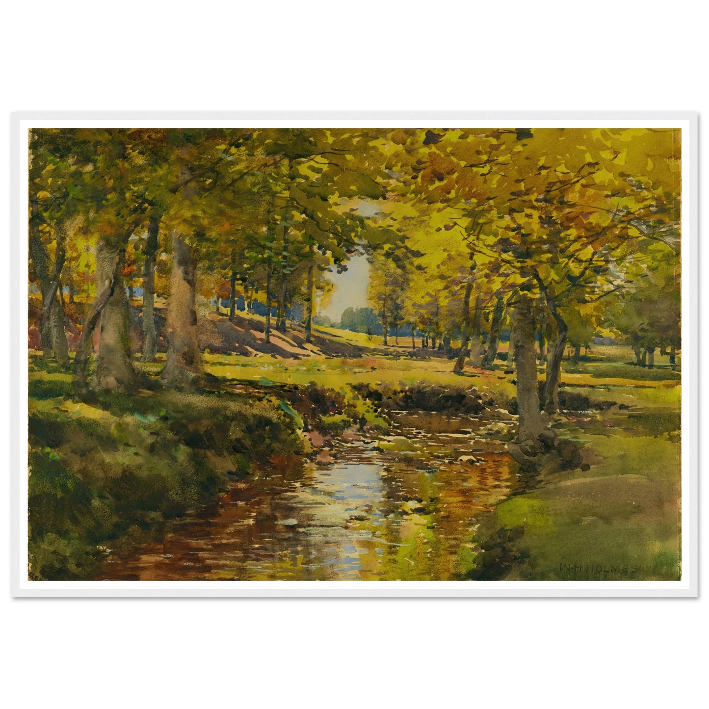 Autumn In The Meadow Edge Art Print | William Henry Holmes - Framed Poster - 30x40 cm / 12x16″ - Black frame