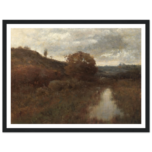 Autumn Landscape and Pool (1870s-1880s) Art Print | Alexander Helwig Wyant - Framed Poster - 30x40 cm / 12x16″ - Black frame
