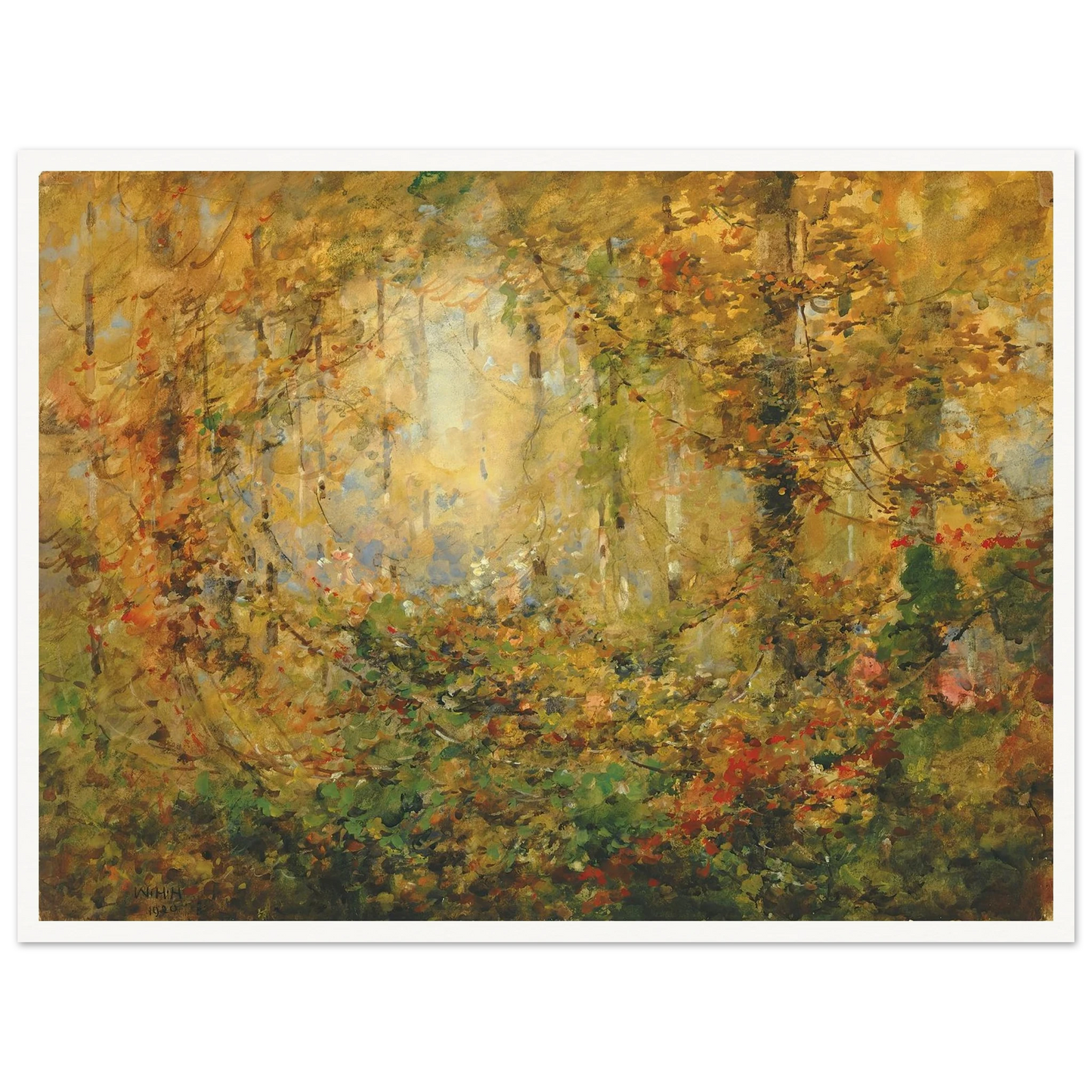 Autumn Tangle (1920) Art Print | William Henry Holmes - Framed Poster - 30x40 cm / 12x16″ - Black frame
