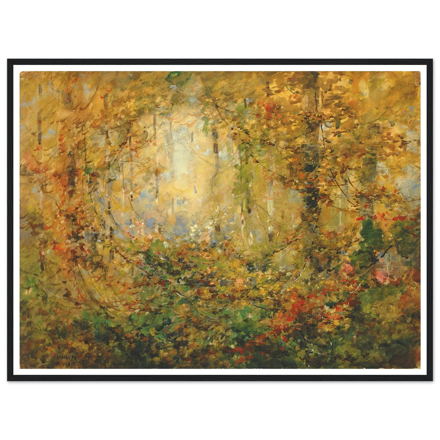 Autumn Tangle (1920) Art Print | William Henry Holmes - Framed Poster - 30x40 cm / 12x16″ - Black frame