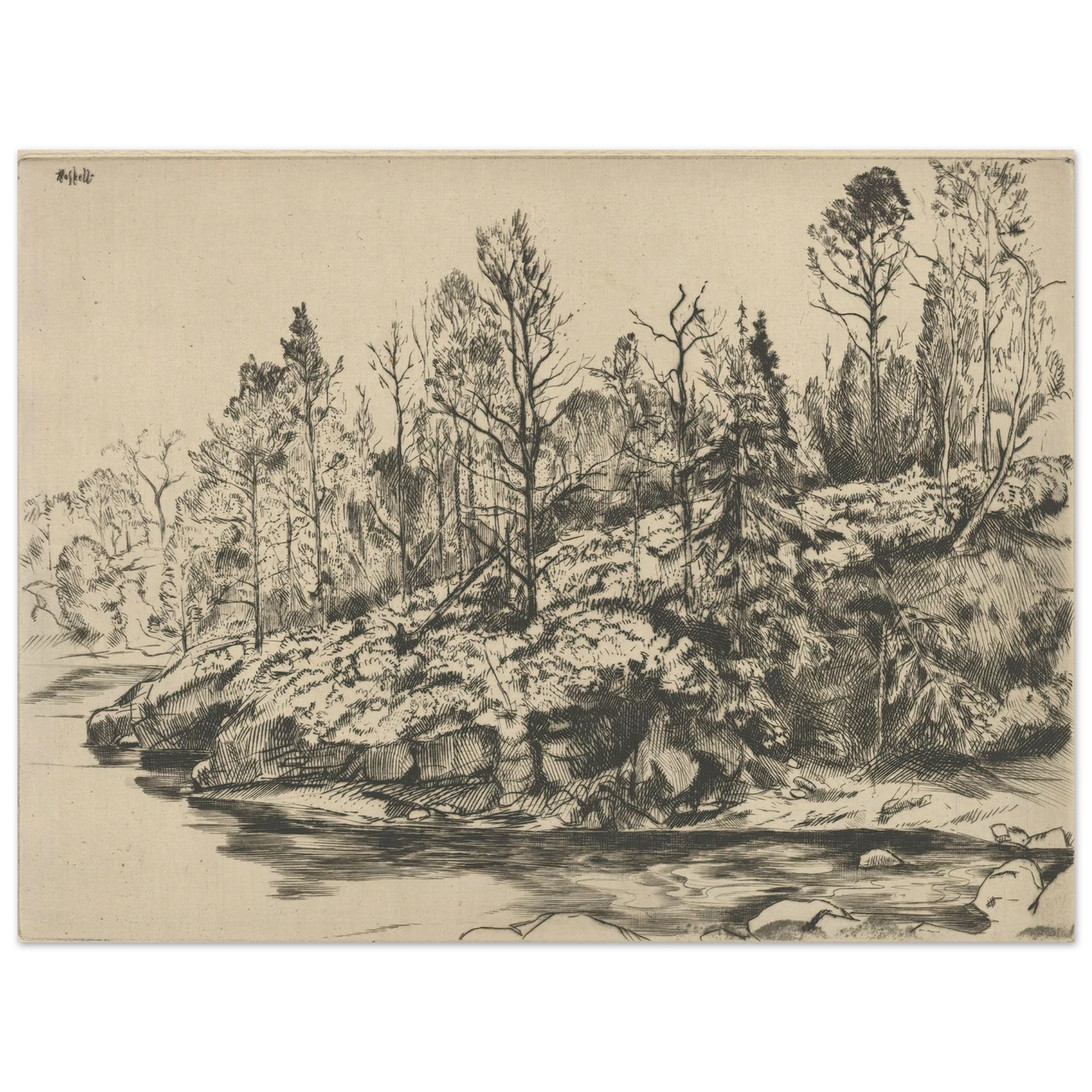 Autumnal Point (between 1900 and 1925) Art Print | Ernest Haskell - Framed Poster - 30x40 cm / 12x16″ - Black frame