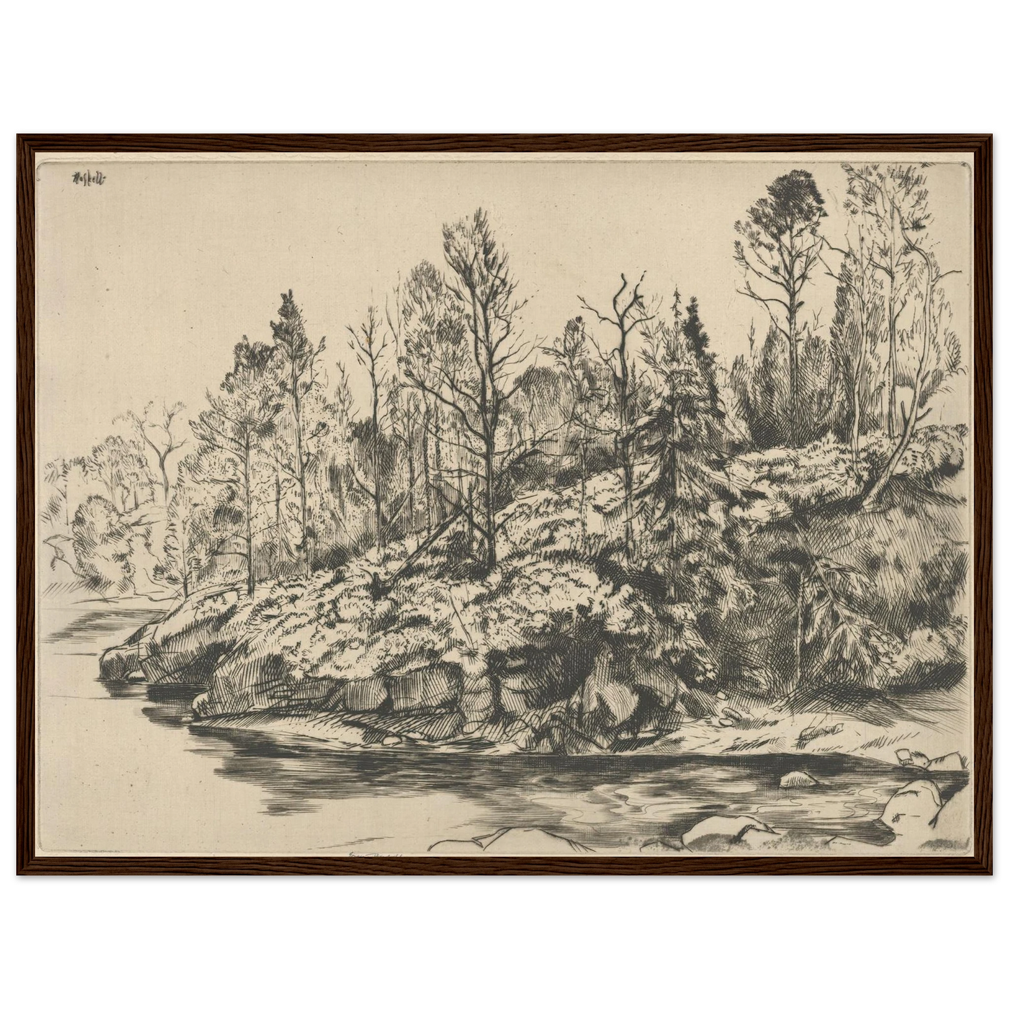 Autumnal Point (between 1900 and 1925) Art Print | Ernest Haskell - Framed Poster - 30x40 cm / 12x16″ - Black frame