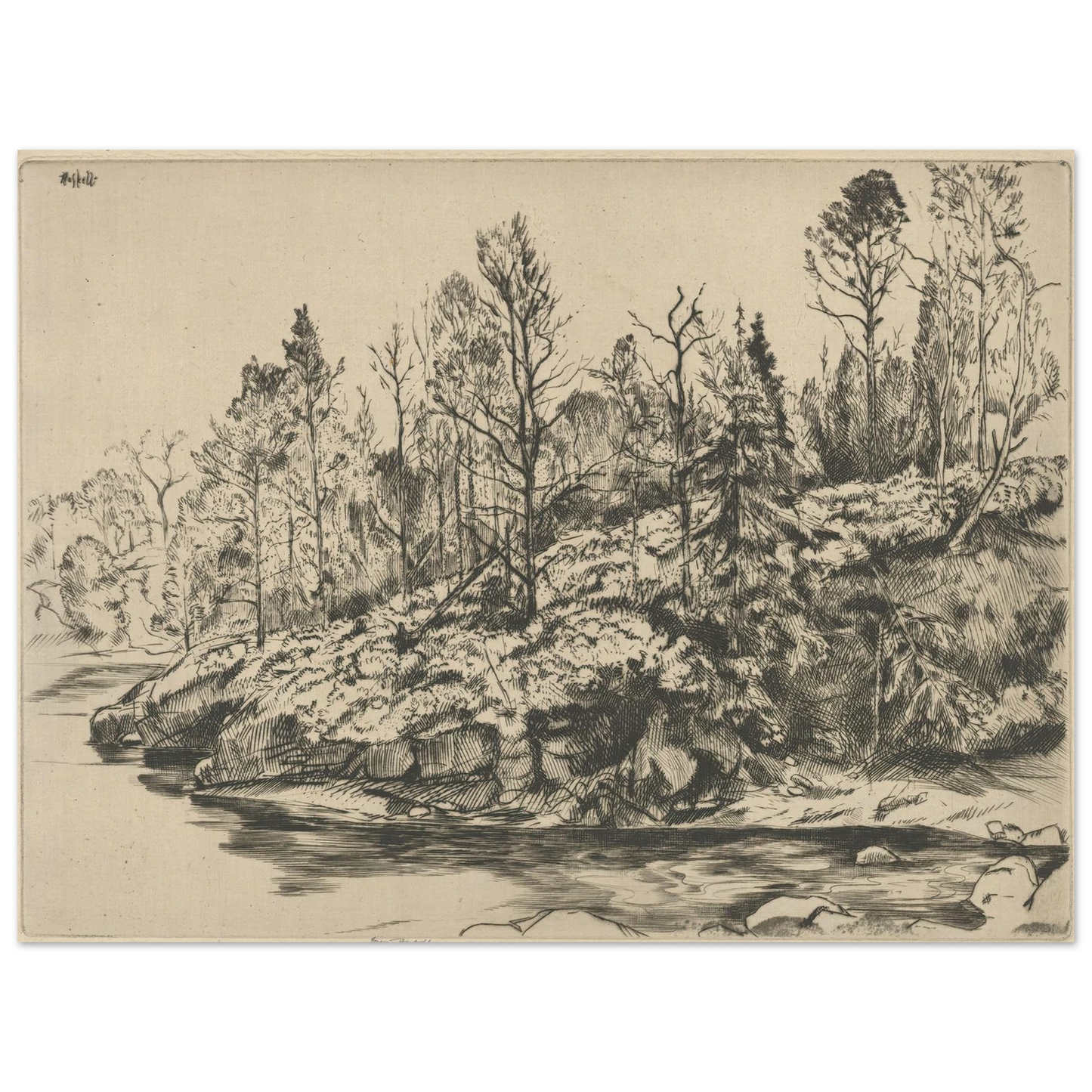 Autumnal Point (between 1900 and 1925) Art Print | Ernest Haskell - Framed Poster - 30x40 cm / 12x16″ - Black frame