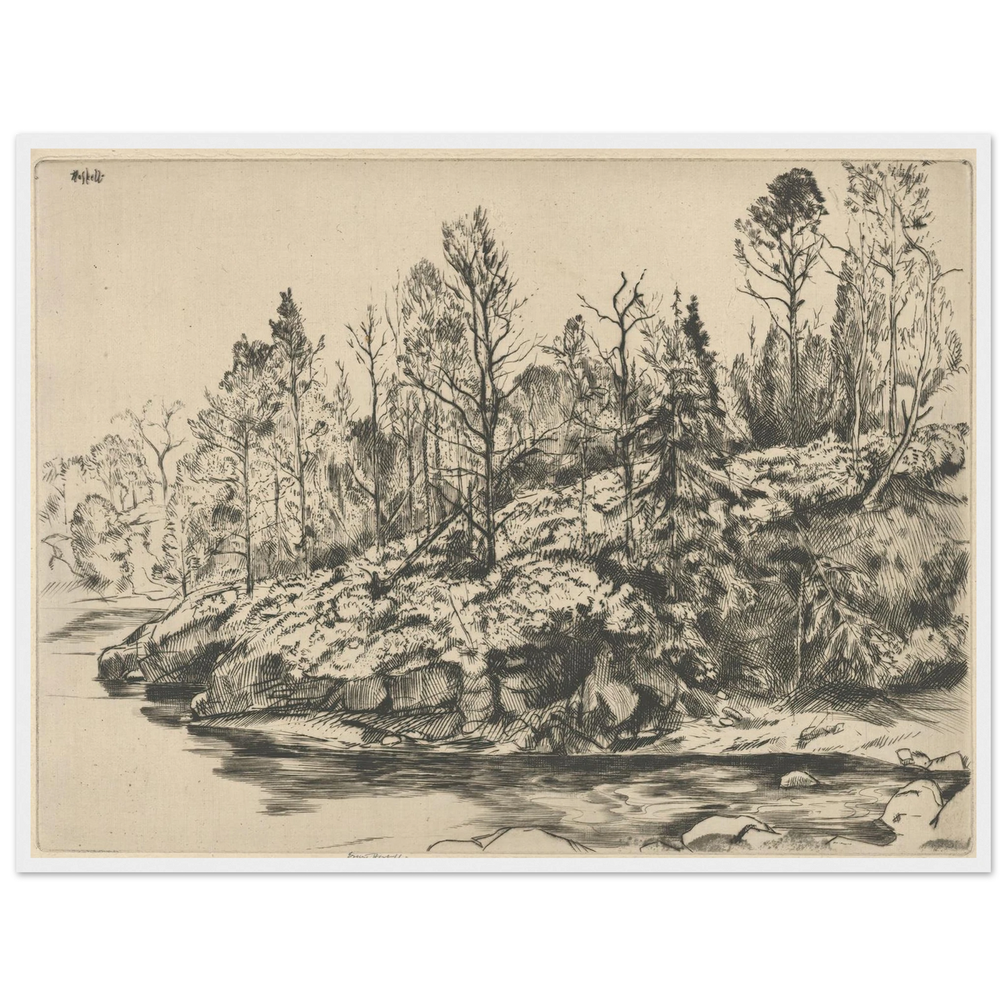 Autumnal Point (between 1900 and 1925) Art Print | Ernest Haskell - Framed Poster - 30x40 cm / 12x16″ - Black frame