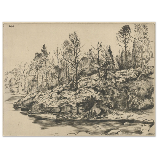 Autumnal Point (between 1900 and 1925) Art Print | Ernest Haskell - Framed Poster - 30x40 cm / 12x16″ - Black frame