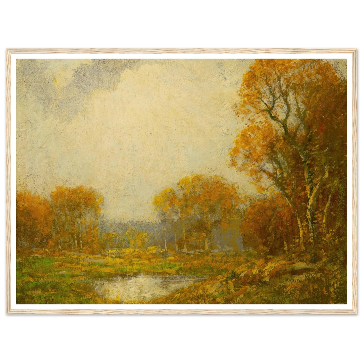 Autumn’s Pond Art Print | Julian Onderdonk - Framed Poster - 30x40 cm / 12x16″ - Black frame