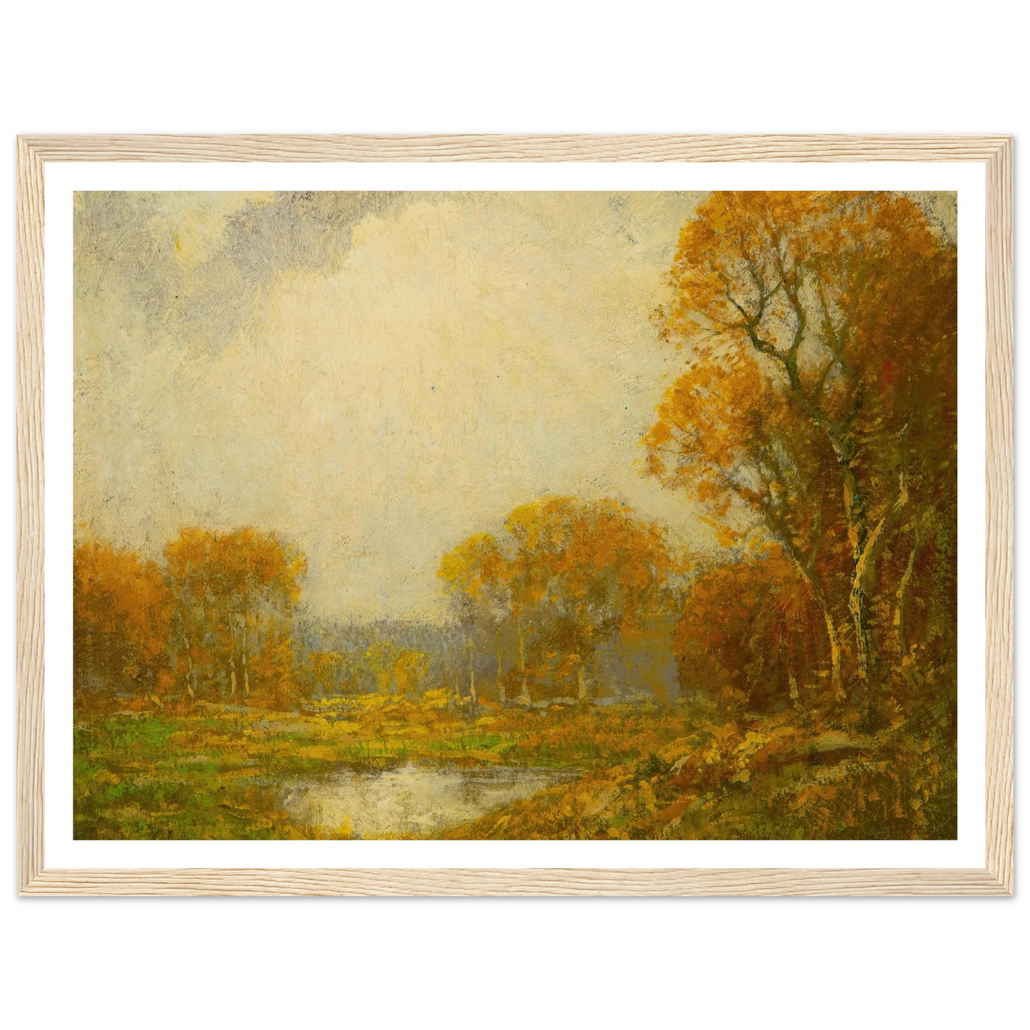 Autumn’s Pond Art Print | Julian Onderdonk - Framed Poster - 30x40 cm / 12x16″ - Black frame