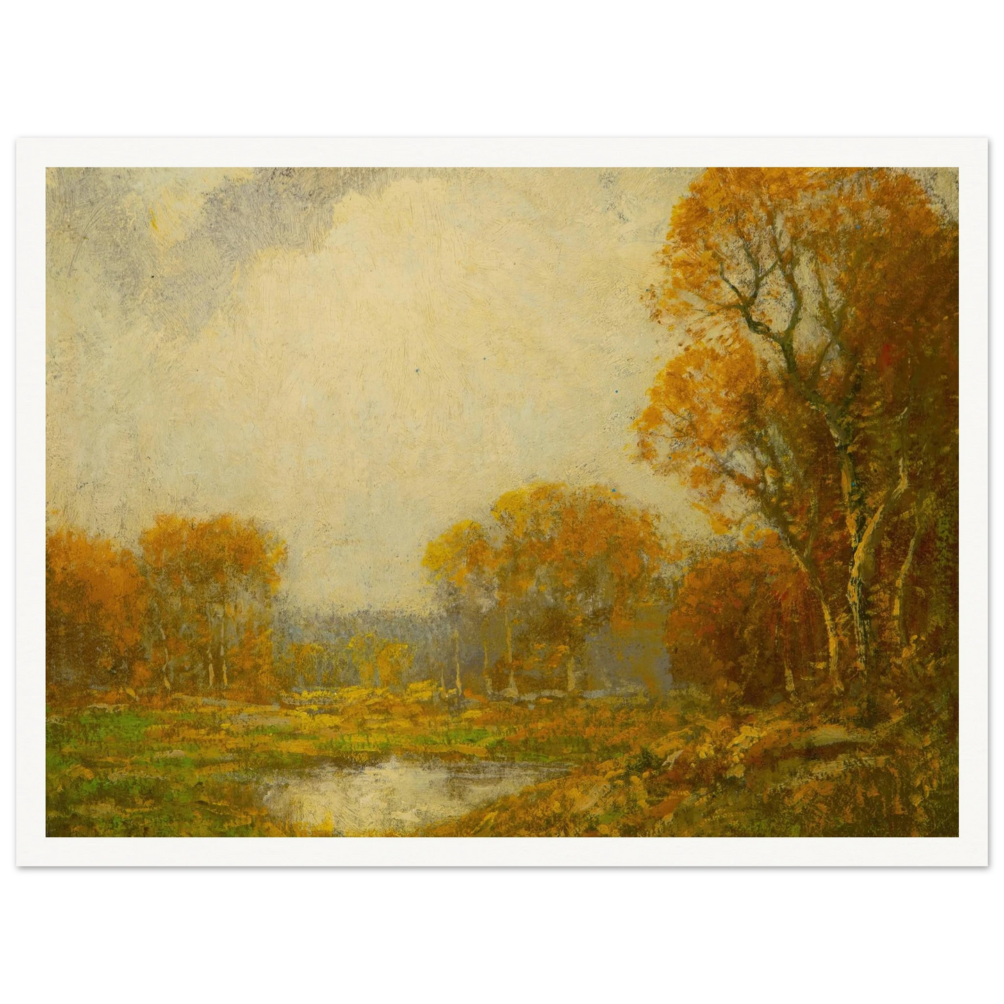 Autumn’s Pond Art Print | Julian Onderdonk - Framed Poster - 30x40 cm / 12x16″ - Black frame