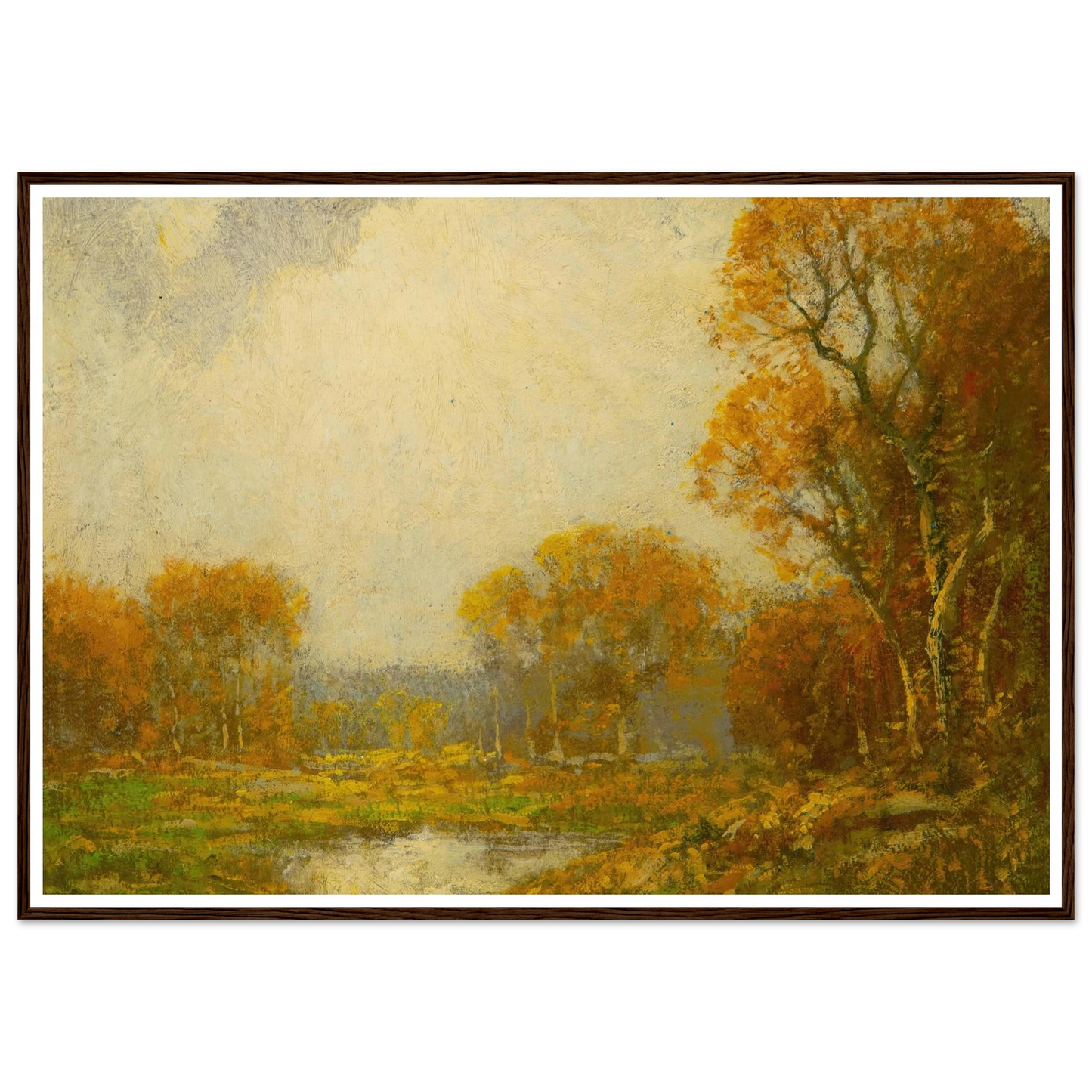 Autumn’s Pond Art Print | Julian Onderdonk - Framed Poster - 30x40 cm / 12x16″ - Black frame
