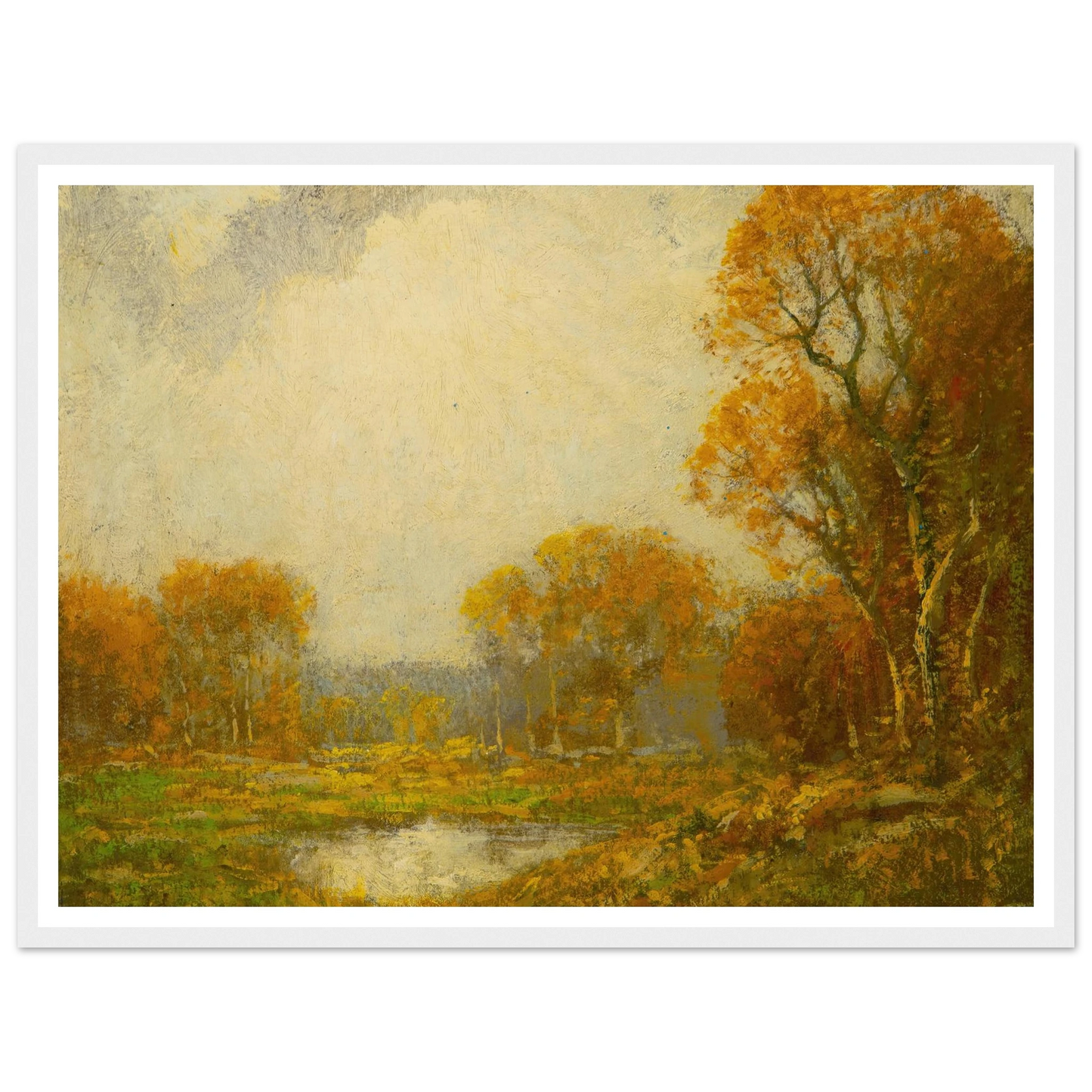 Autumn’s Pond Art Print | Julian Onderdonk - Framed Poster - 30x40 cm / 12x16″ - Black frame