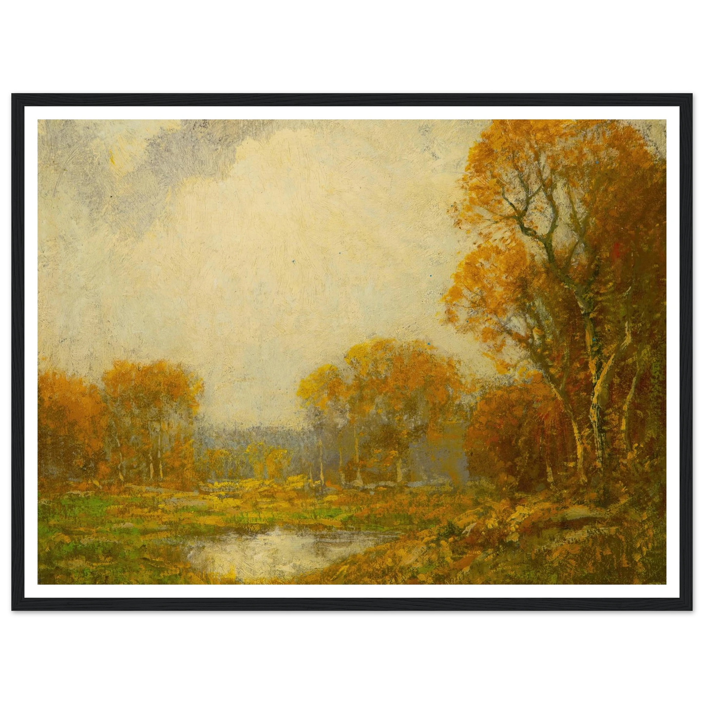 Autumn’s Pond Art Print | Julian Onderdonk - Framed Poster - 30x40 cm / 12x16″ - Black frame