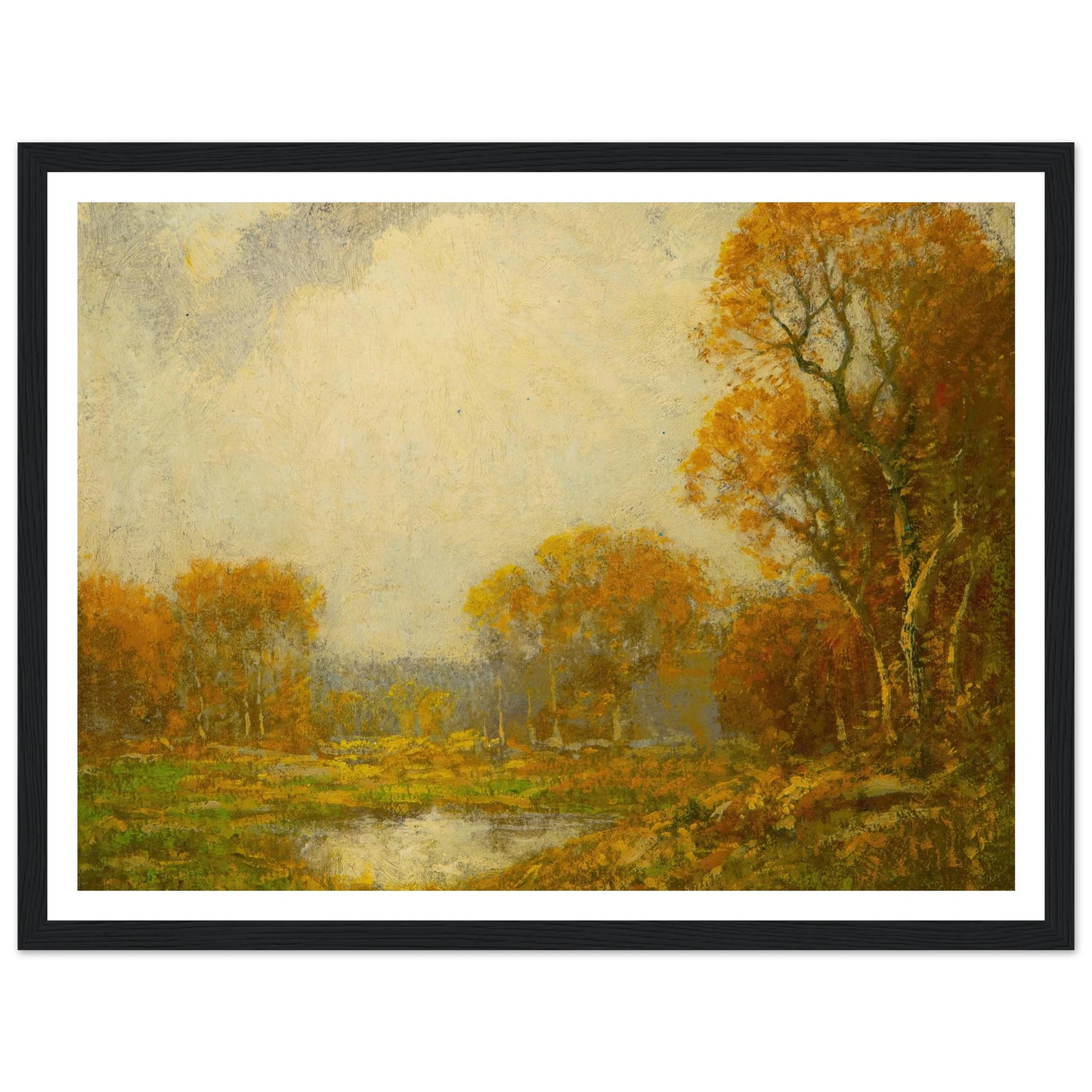 Autumn’s Pond Art Print | Julian Onderdonk - Framed Poster - 30x40 cm / 12x16″ - Black frame