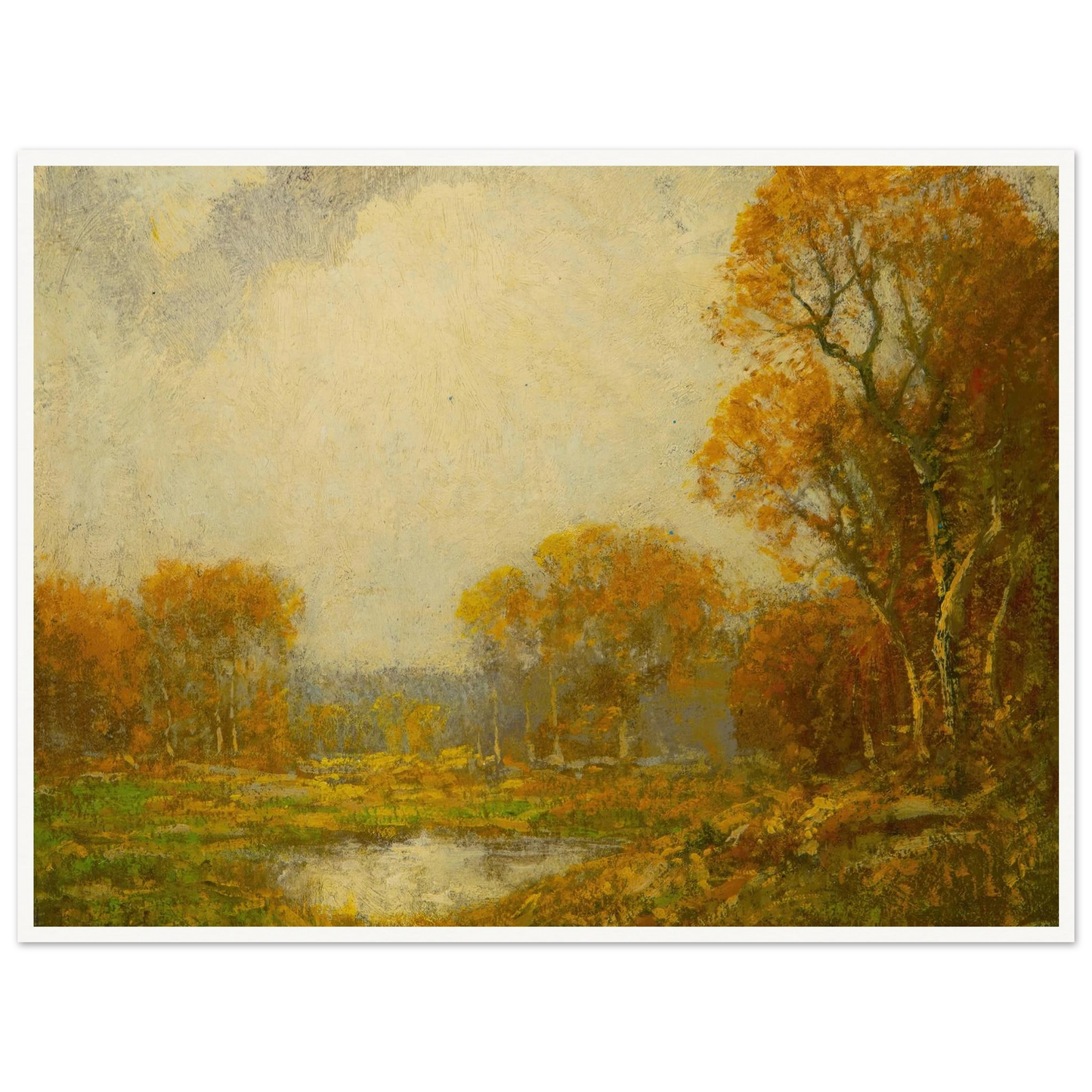 Autumn’s Pond Art Print | Julian Onderdonk - Framed Poster - 30x40 cm / 12x16″ - Black frame