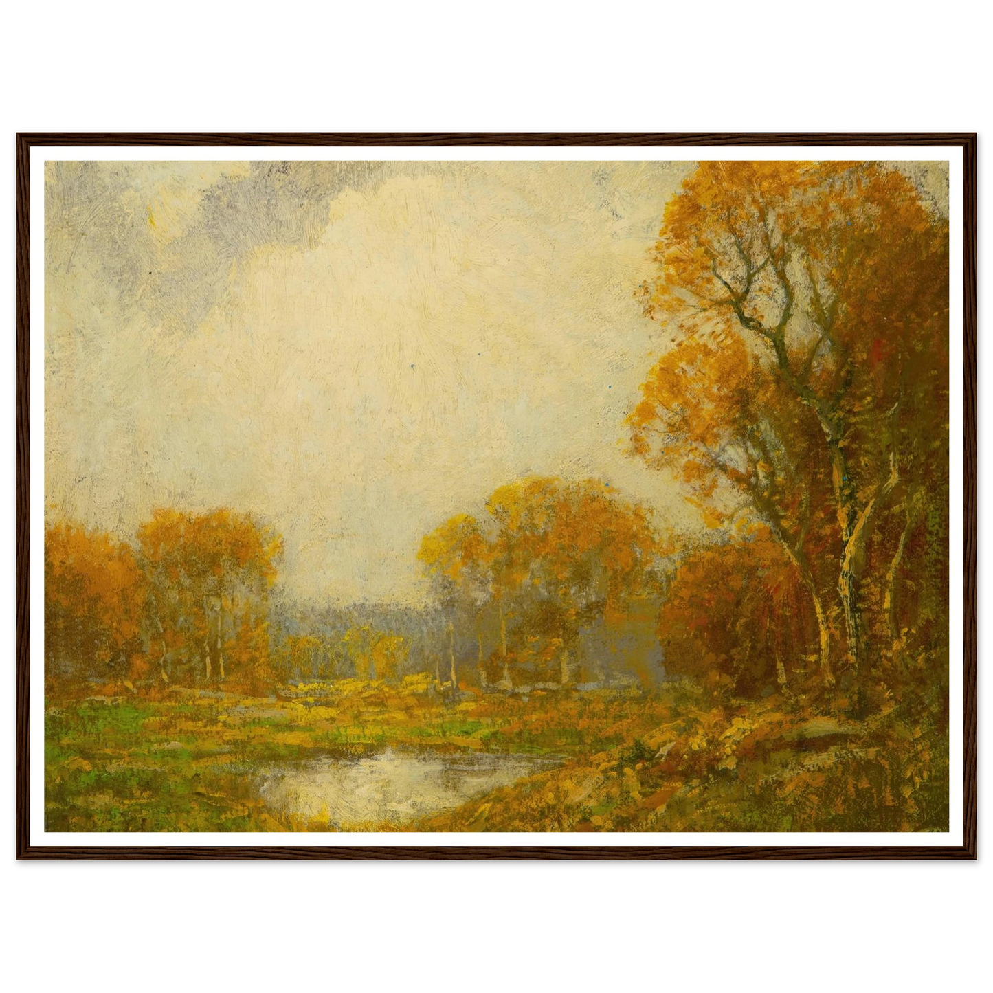 Autumn’s Pond Art Print | Julian Onderdonk - Framed Poster - 30x40 cm / 12x16″ - Black frame