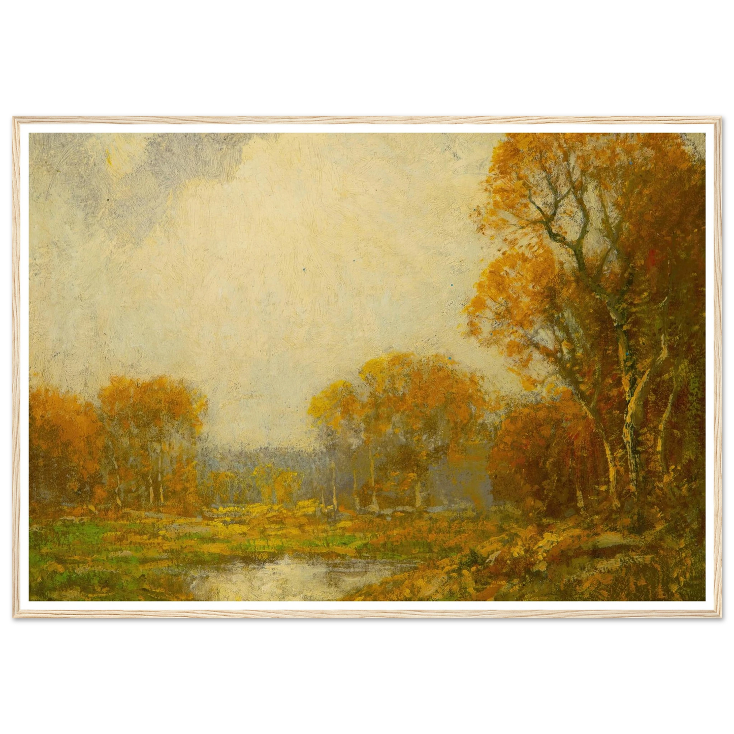 Autumn’s Pond Art Print | Julian Onderdonk - Framed Poster - 30x40 cm / 12x16″ - Black frame