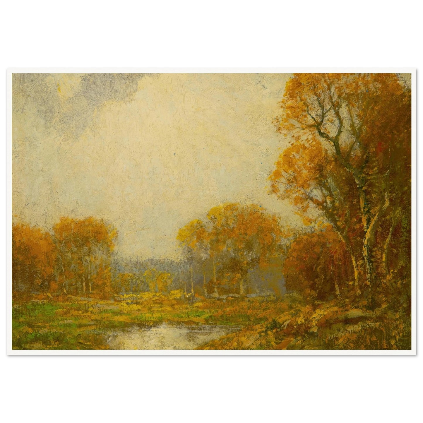 Autumn’s Pond Art Print | Julian Onderdonk - Framed Poster - 30x40 cm / 12x16″ - Black frame