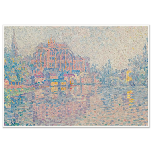 Auxerre, La Rivière (1902) Art Print | Paul Signac - Framed Poster - 30x40 cm / 12x16″ - Black frame