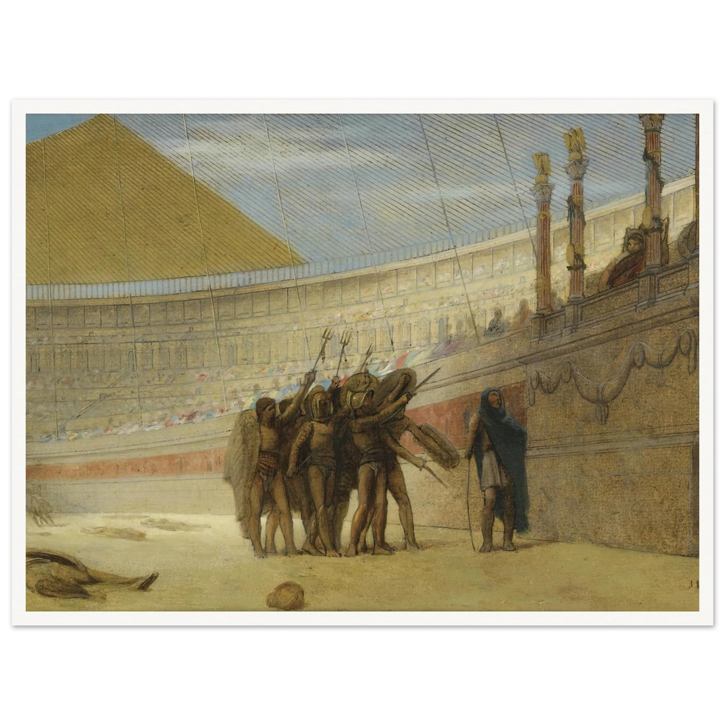 Ave Caesar, morituri te salutant Art Print | Jean Leon Gerome - Framed Poster - 30x40 cm / 12x16″ - Black frame