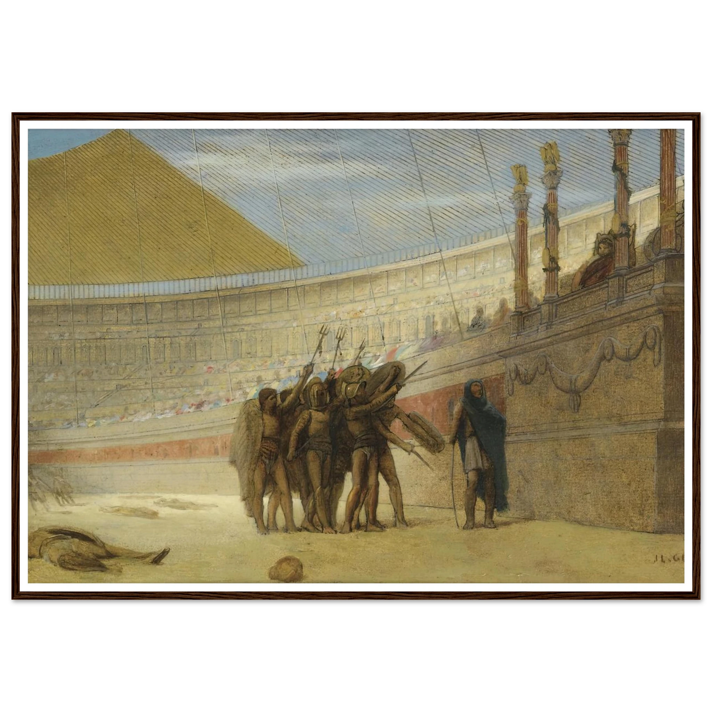 Ave Caesar, morituri te salutant Art Print | Jean Leon Gerome - Framed Poster - 30x40 cm / 12x16″ - Black frame