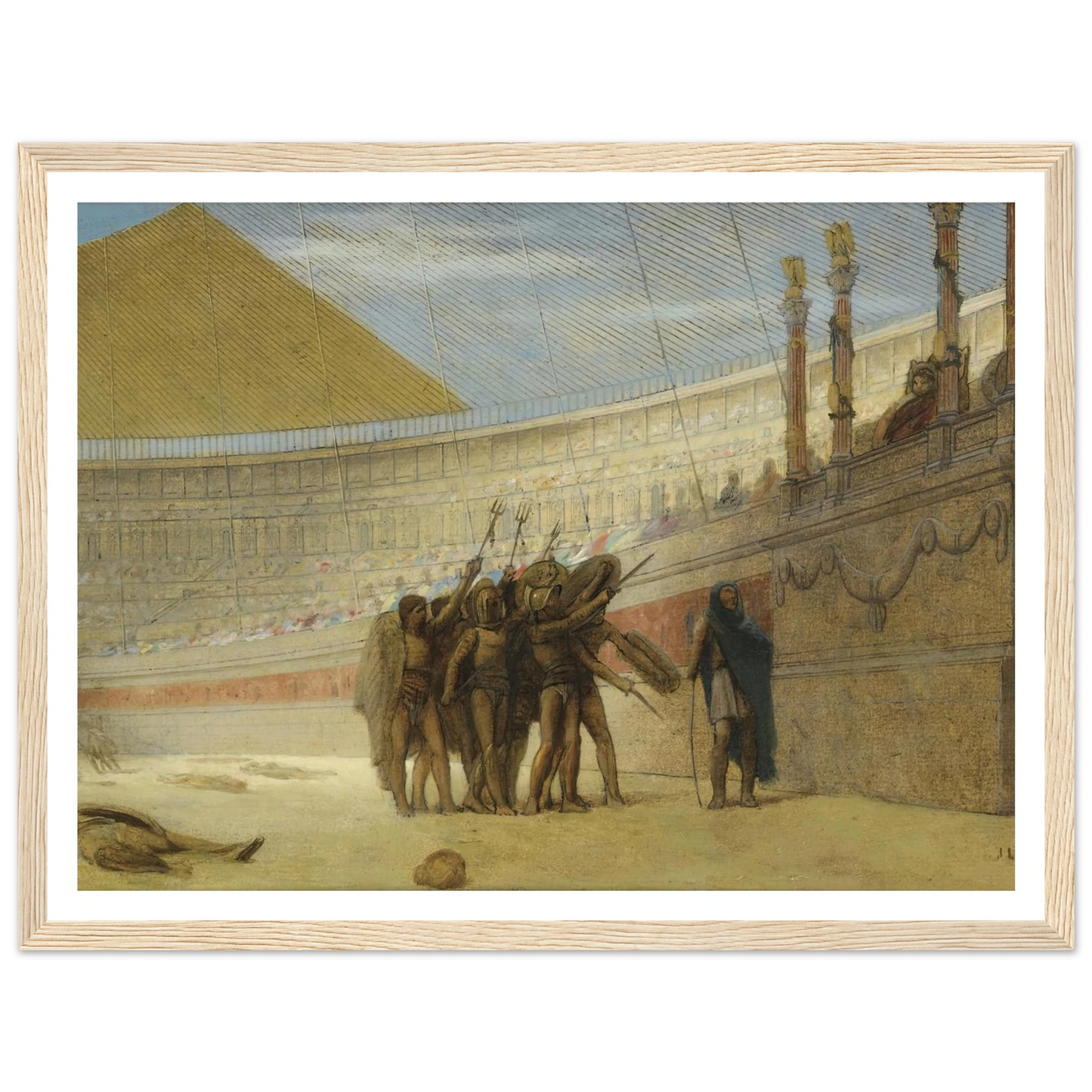 Ave Caesar, morituri te salutant Art Print | Jean Leon Gerome - Framed Poster - 30x40 cm / 12x16″ - Black frame