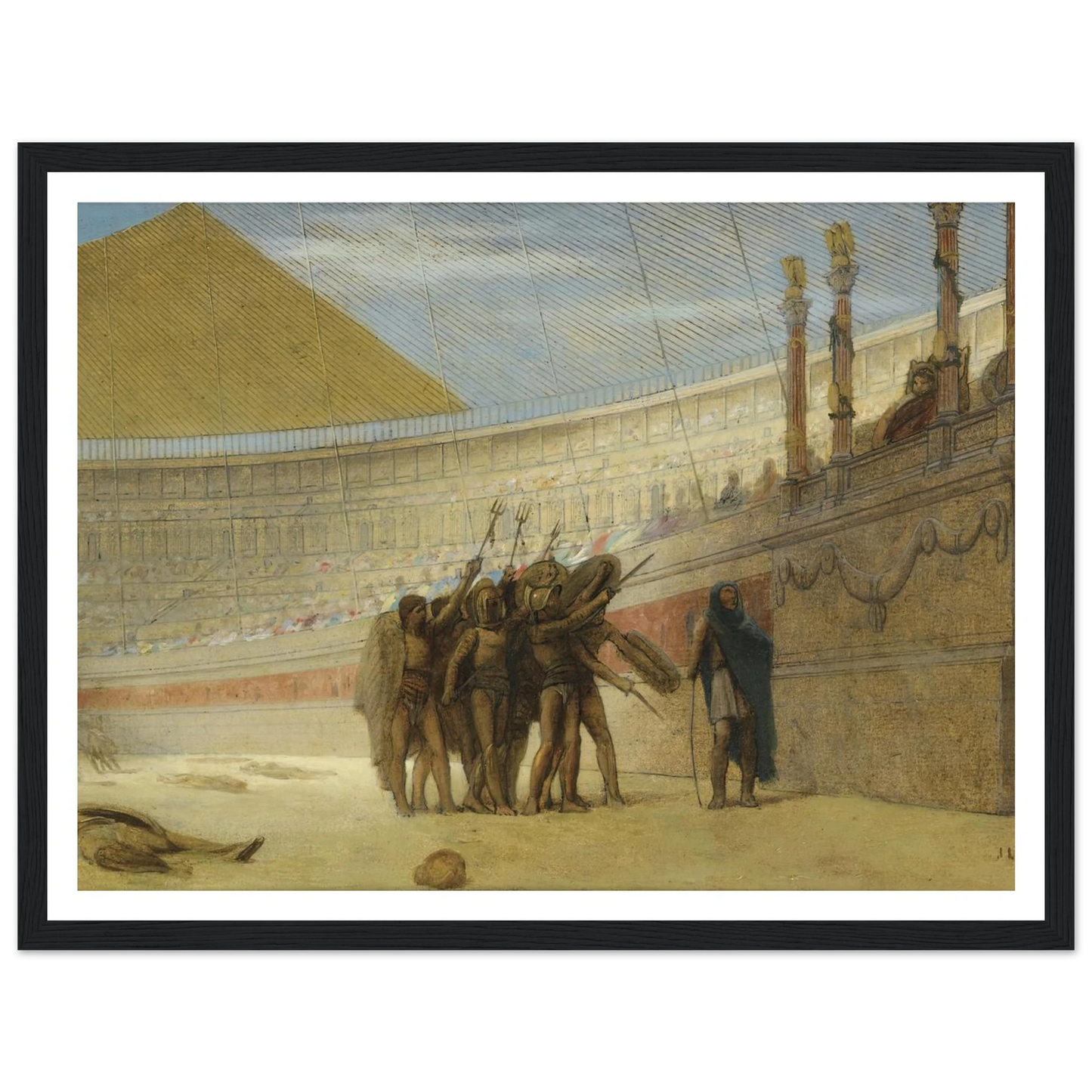 Ave Caesar, morituri te salutant Art Print | Jean Leon Gerome - Framed Poster - 30x40 cm / 12x16″ - Black frame