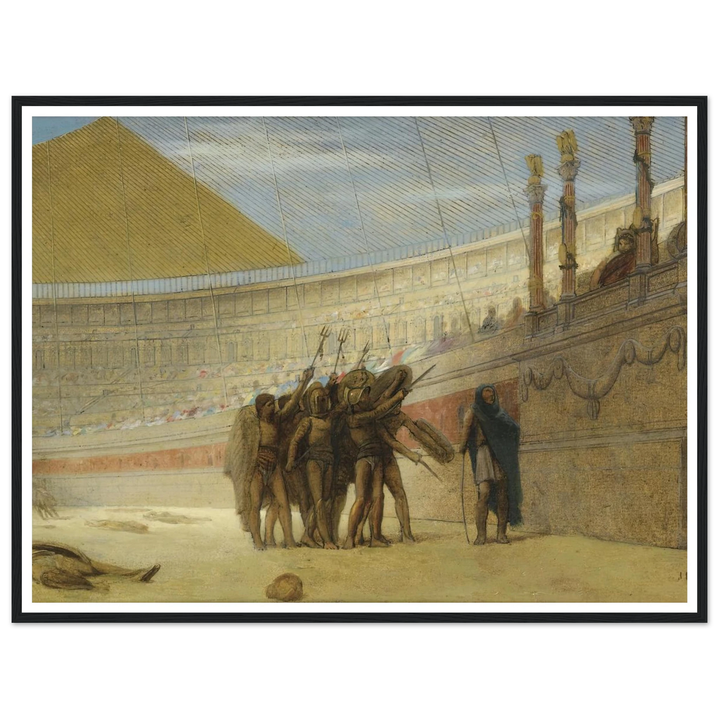 Ave Caesar, morituri te salutant Art Print | Jean Leon Gerome - Framed Poster - 30x40 cm / 12x16″ - Black frame