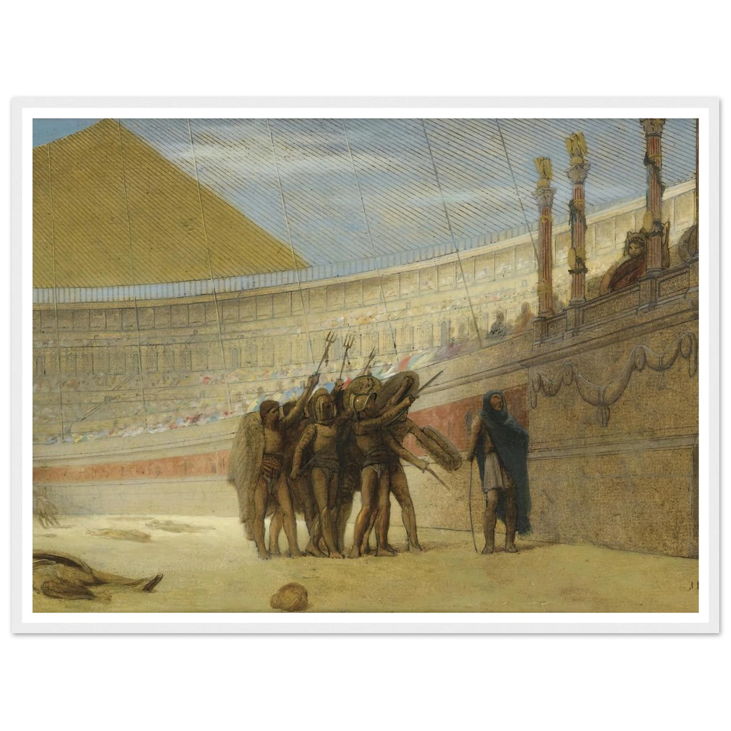 Ave Caesar, morituri te salutant Art Print | Jean Leon Gerome - Framed Poster - 30x40 cm / 12x16″ - Black frame