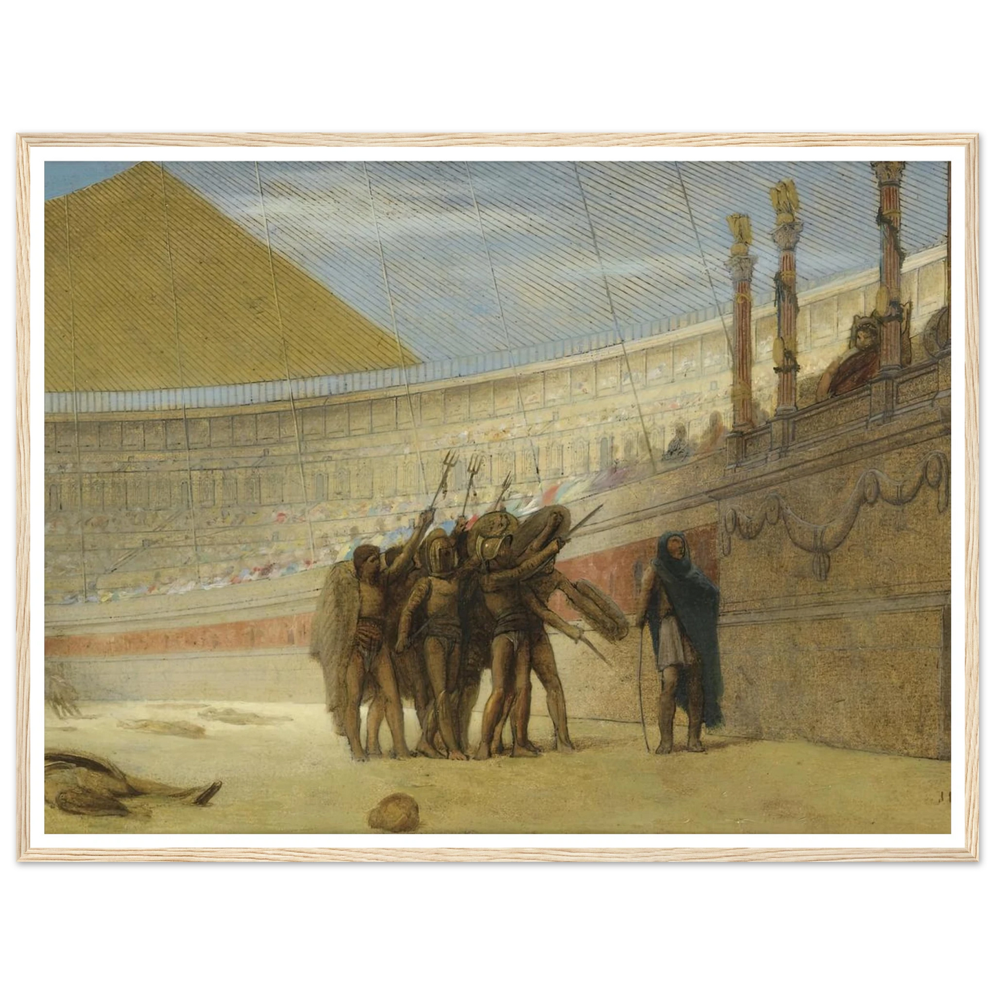 Ave Caesar, morituri te salutant Art Print | Jean Leon Gerome - Framed Poster - 30x40 cm / 12x16″ - Black frame