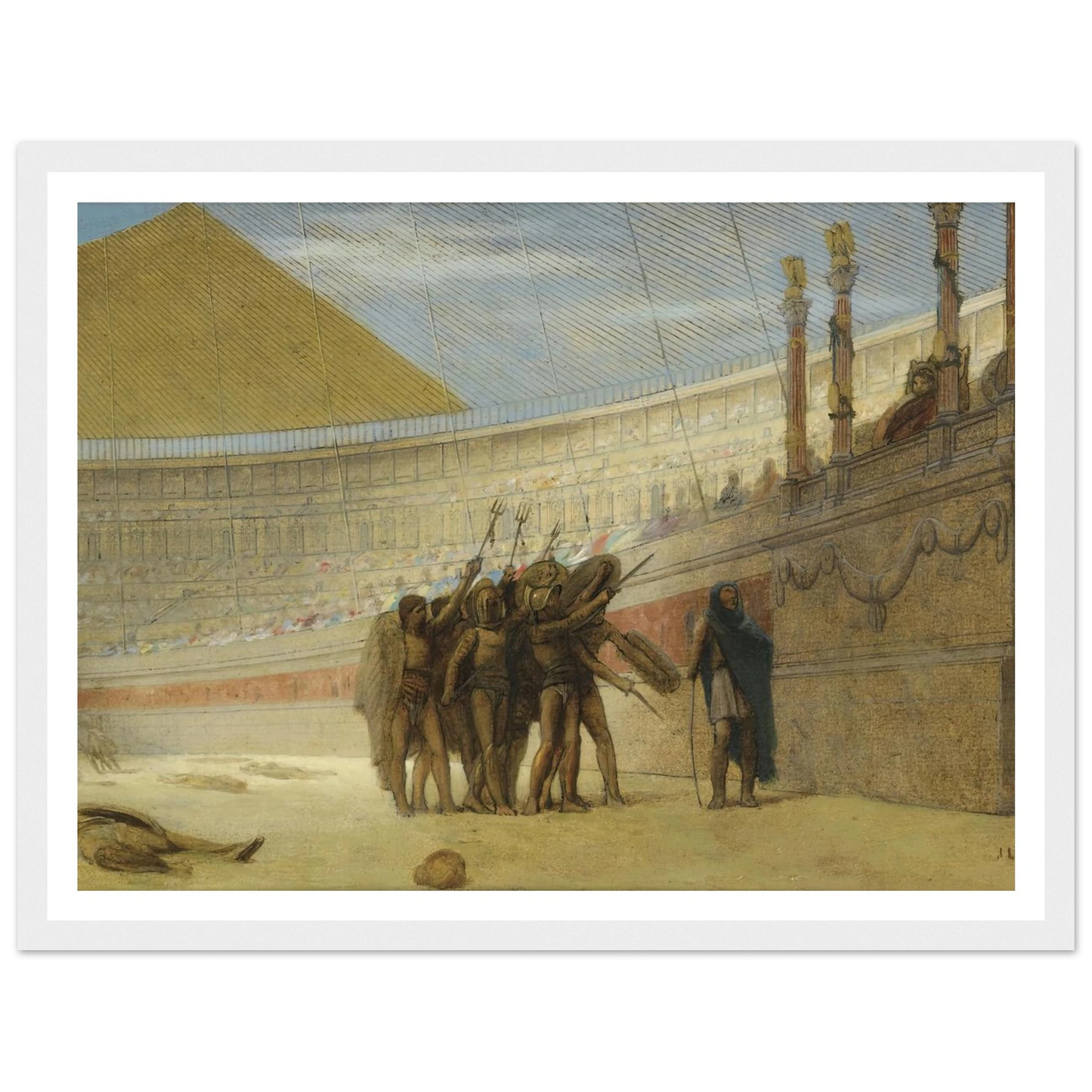 Ave Caesar, morituri te salutant Art Print | Jean Leon Gerome - Framed Poster - 30x40 cm / 12x16″ - Black frame