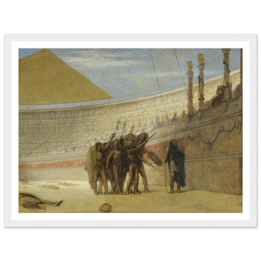 Ave Caesar, morituri te salutant Art Print | Jean Leon Gerome - Framed Poster - 30x40 cm / 12x16″ - Black frame