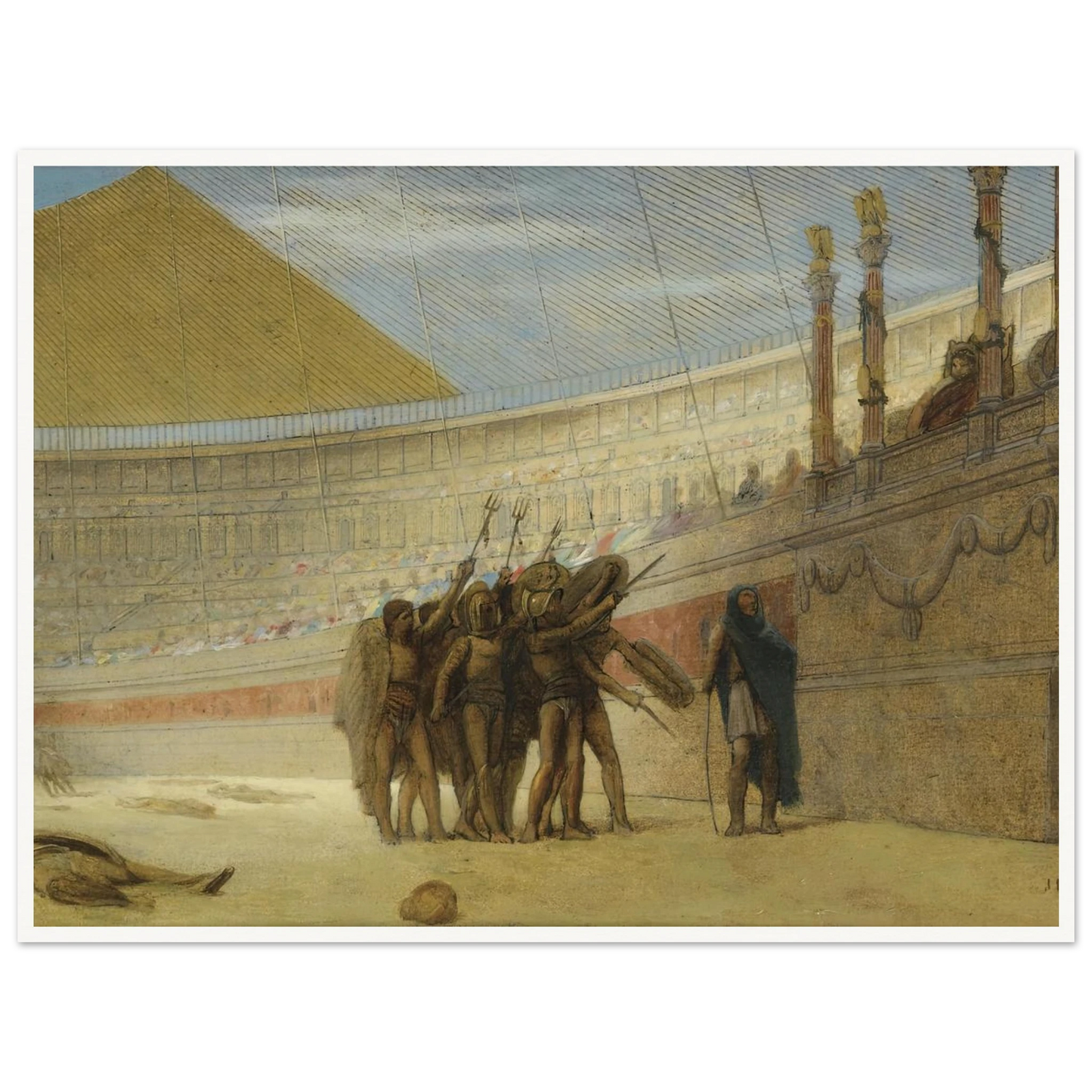 Ave Caesar, morituri te salutant Art Print | Jean Leon Gerome - Framed Poster - 30x40 cm / 12x16″ - Black frame