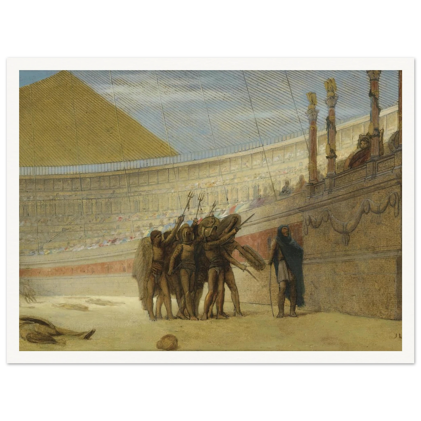 Ave Caesar, morituri te salutant Art Print | Jean Leon Gerome - Framed Poster - 30x40 cm / 12x16″ - Black frame