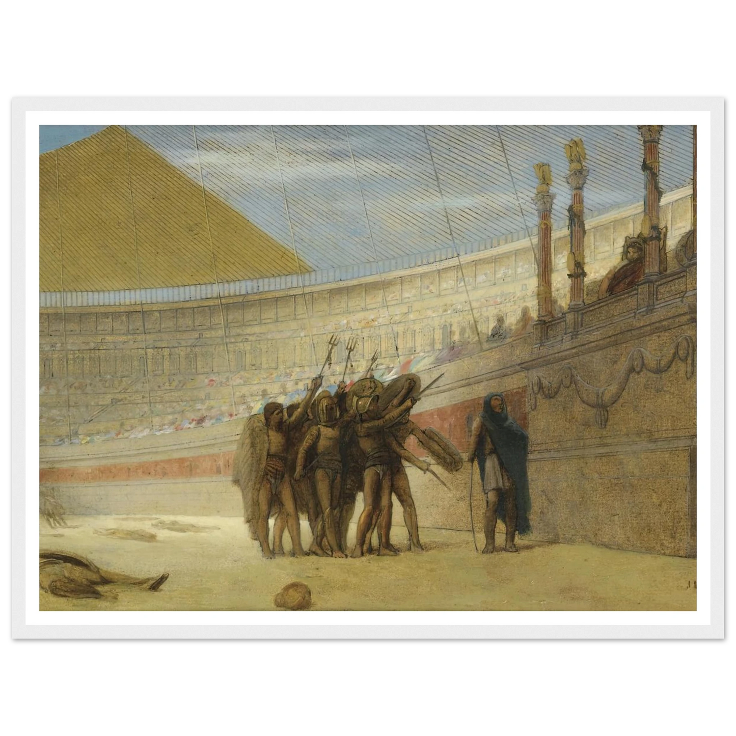 Ave Caesar, morituri te salutant Art Print | Jean Leon Gerome - Framed Poster - 30x40 cm / 12x16″ - Black frame