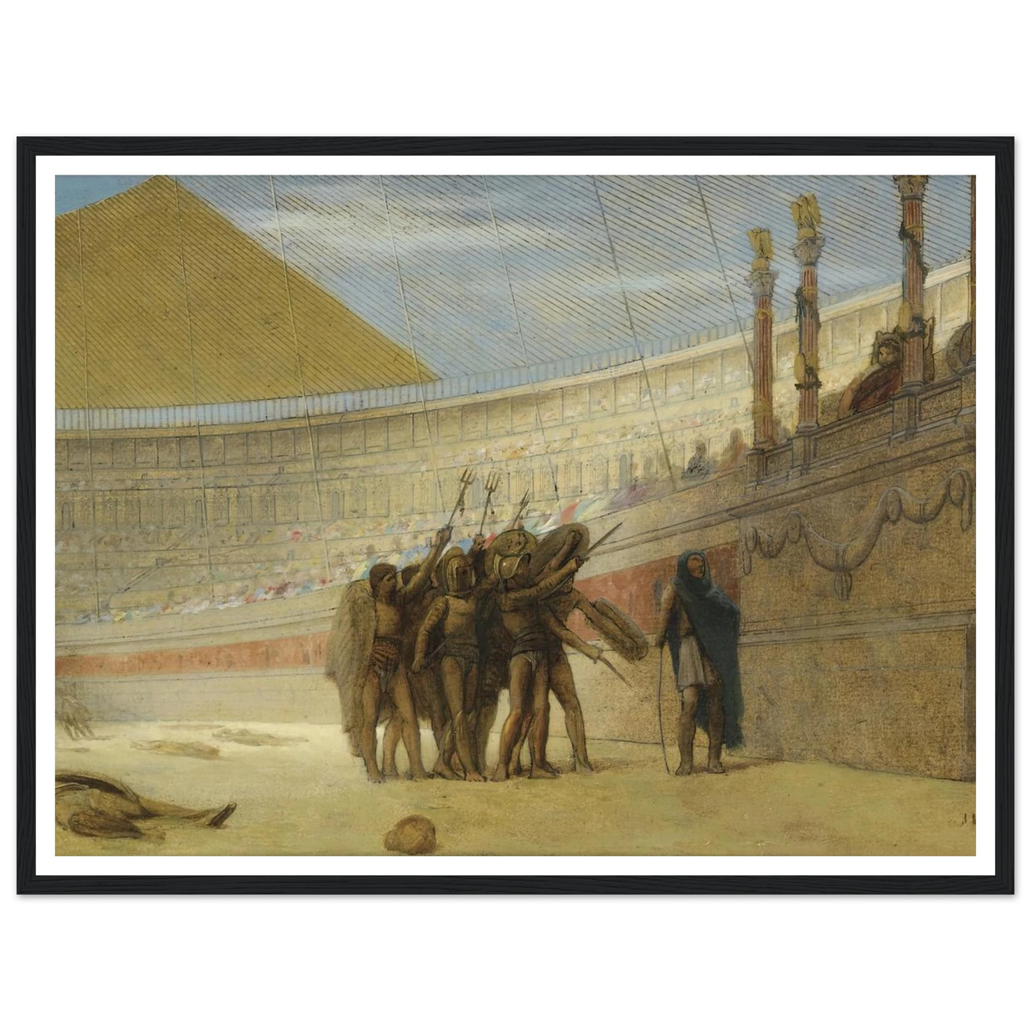 Ave Caesar, morituri te salutant Art Print | Jean Leon Gerome - Framed Poster - 30x40 cm / 12x16″ - Black frame