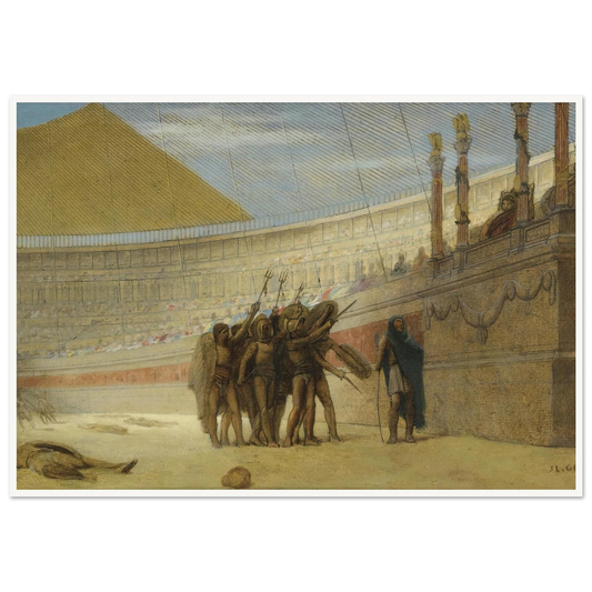 Ave Caesar, morituri te salutant Art Print | Jean Leon Gerome - Framed Poster - 30x40 cm / 12x16″ - Black frame